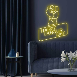 Happy Labour Day Neon Sign Motivation Quote Wall Decor