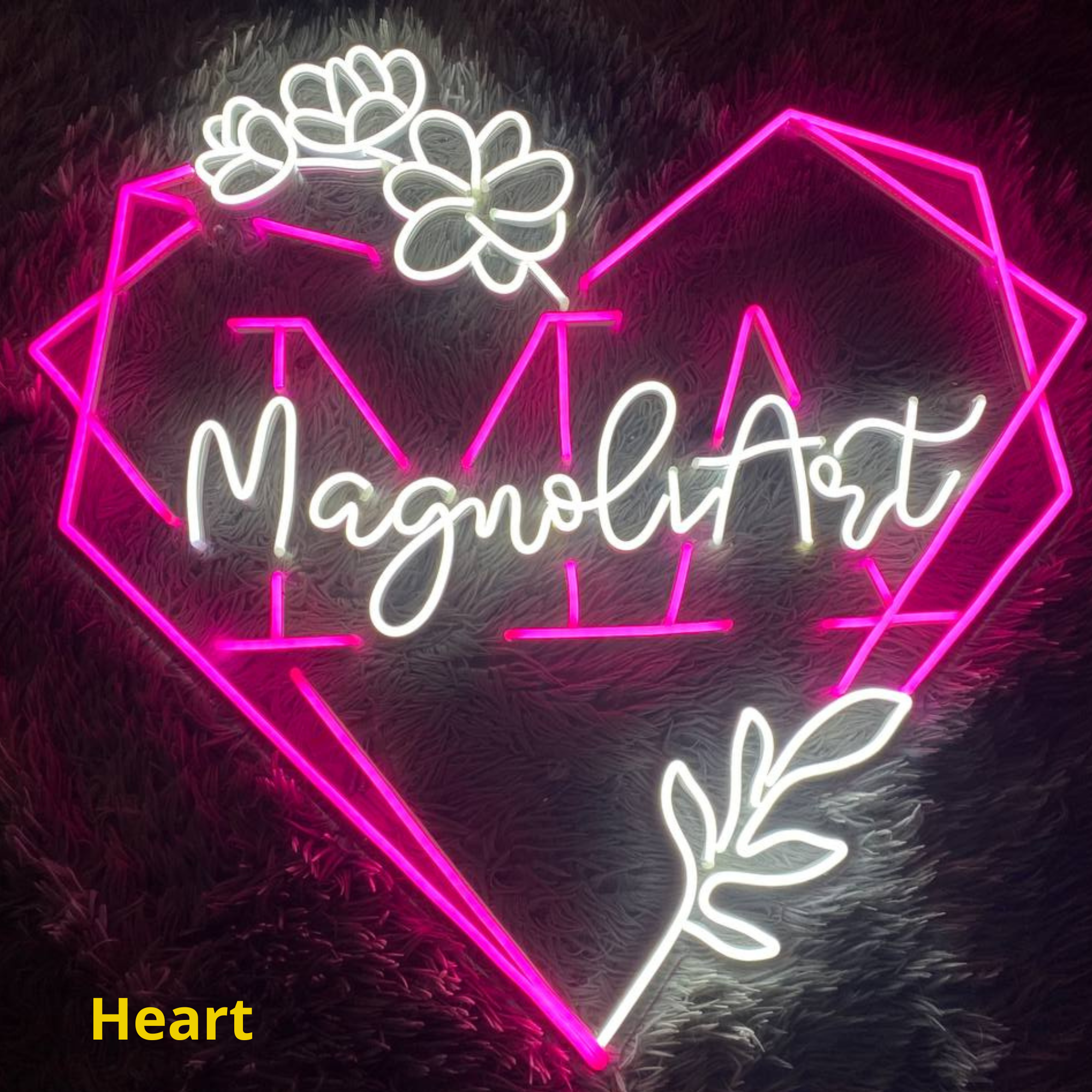 Custom Heart Logo Neon Sign Shop Wall Decor Signboard