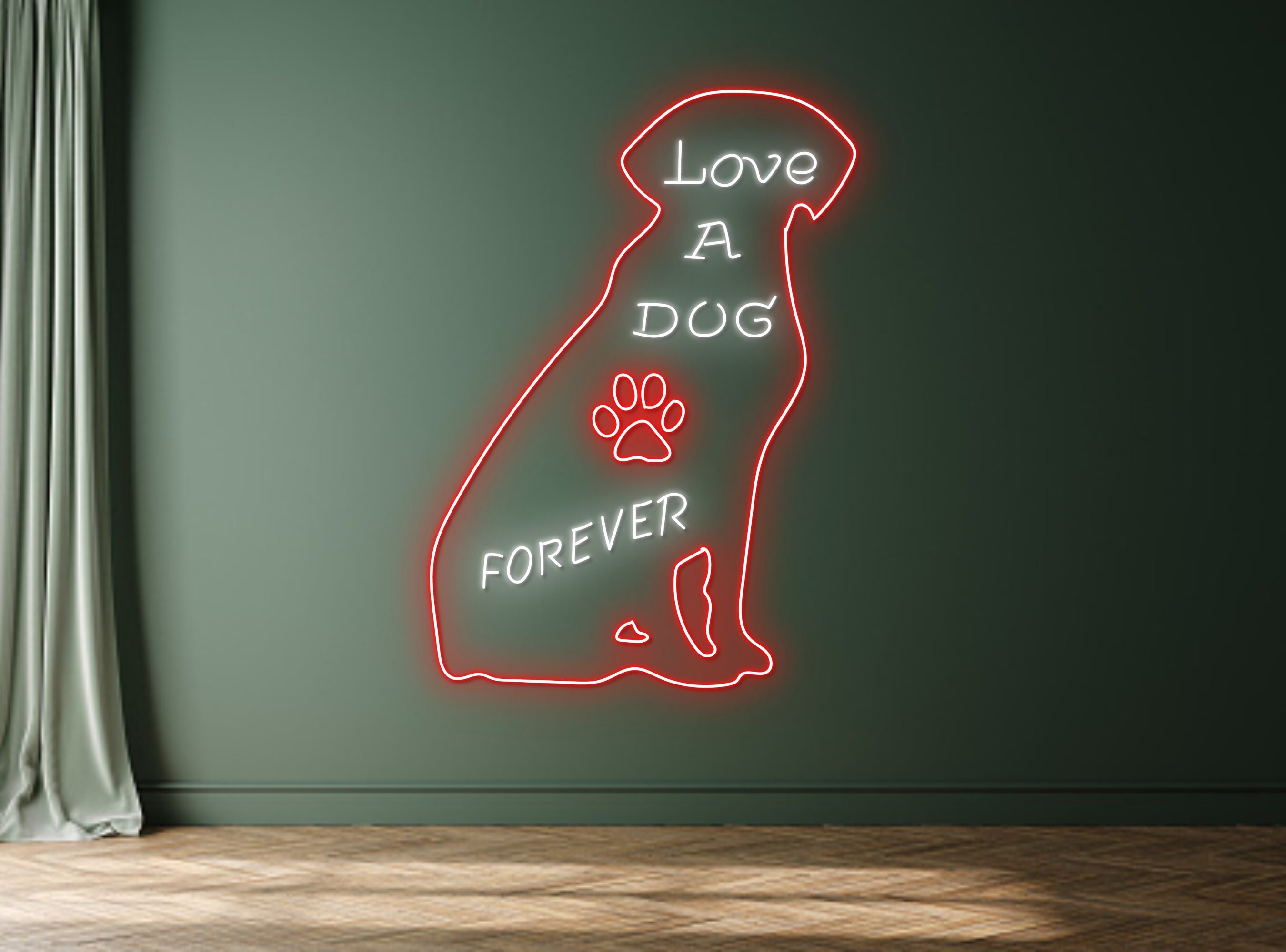 Love A Dog Forever Neon Sign