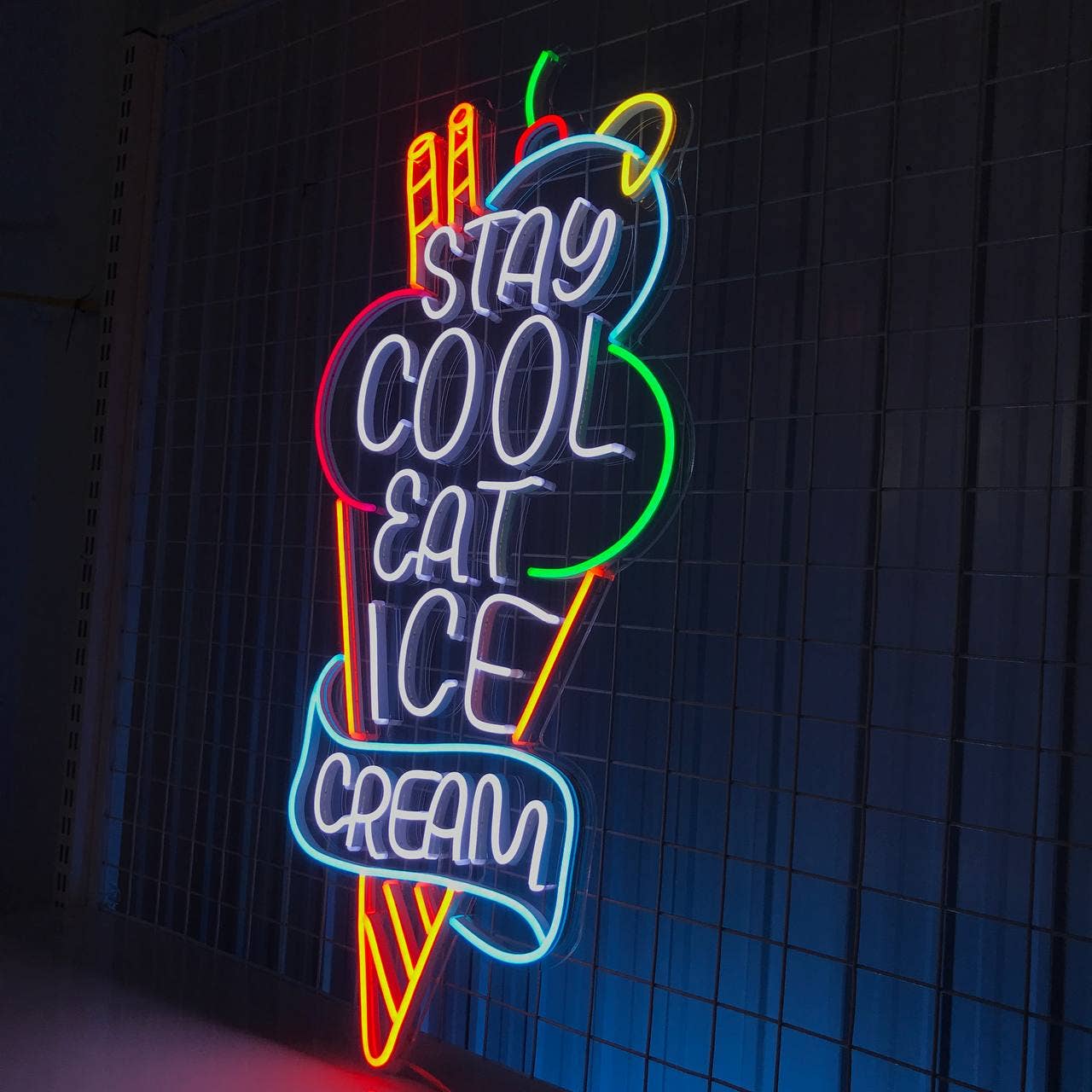 Ice Cream Neon Sign Ice Cream Parlor Decor Signboard
