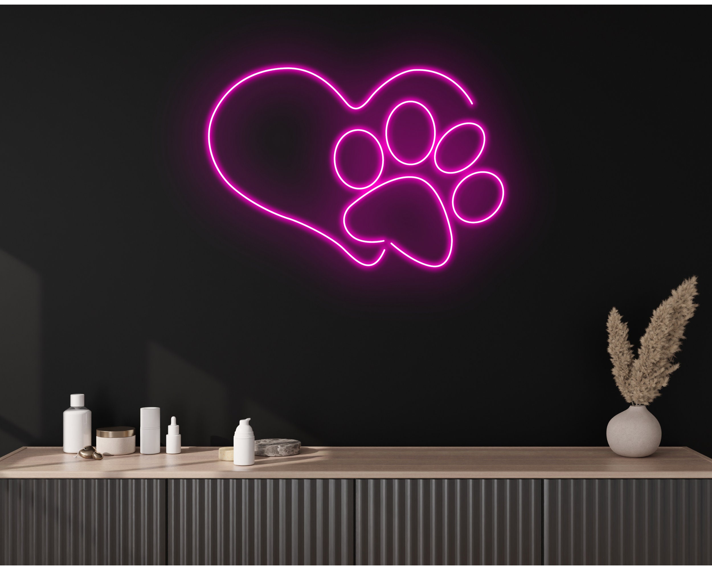 Dog Paw Neon Sign Wall Decoration