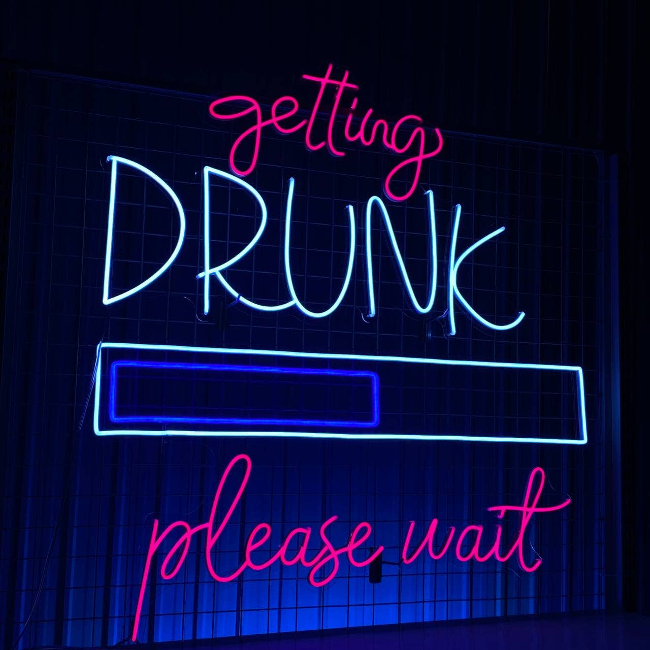 Getting Drunk Please Wait Neon Sign Bar Wall Art Decor