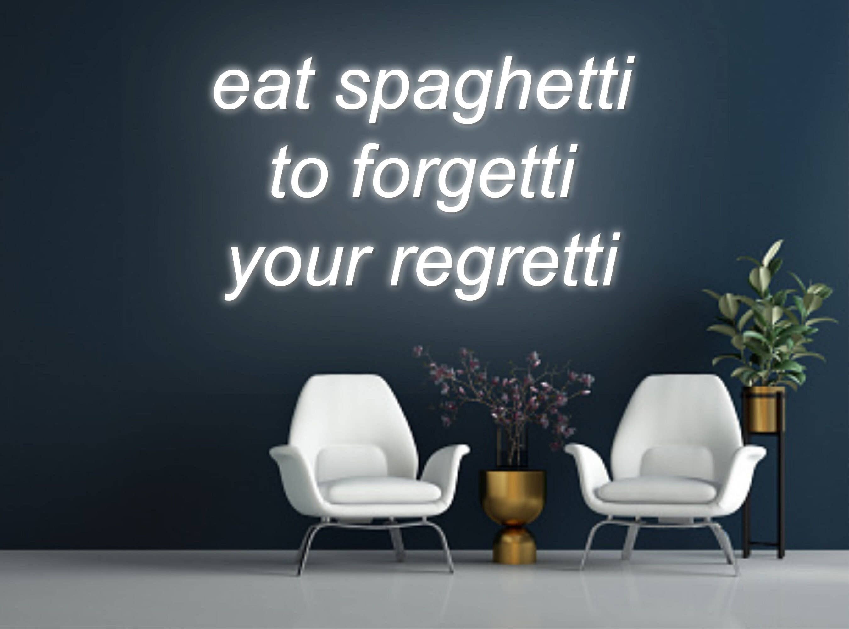 Eat Spaghetti Neon Sign Spaghetti Restaurant Wall Decor