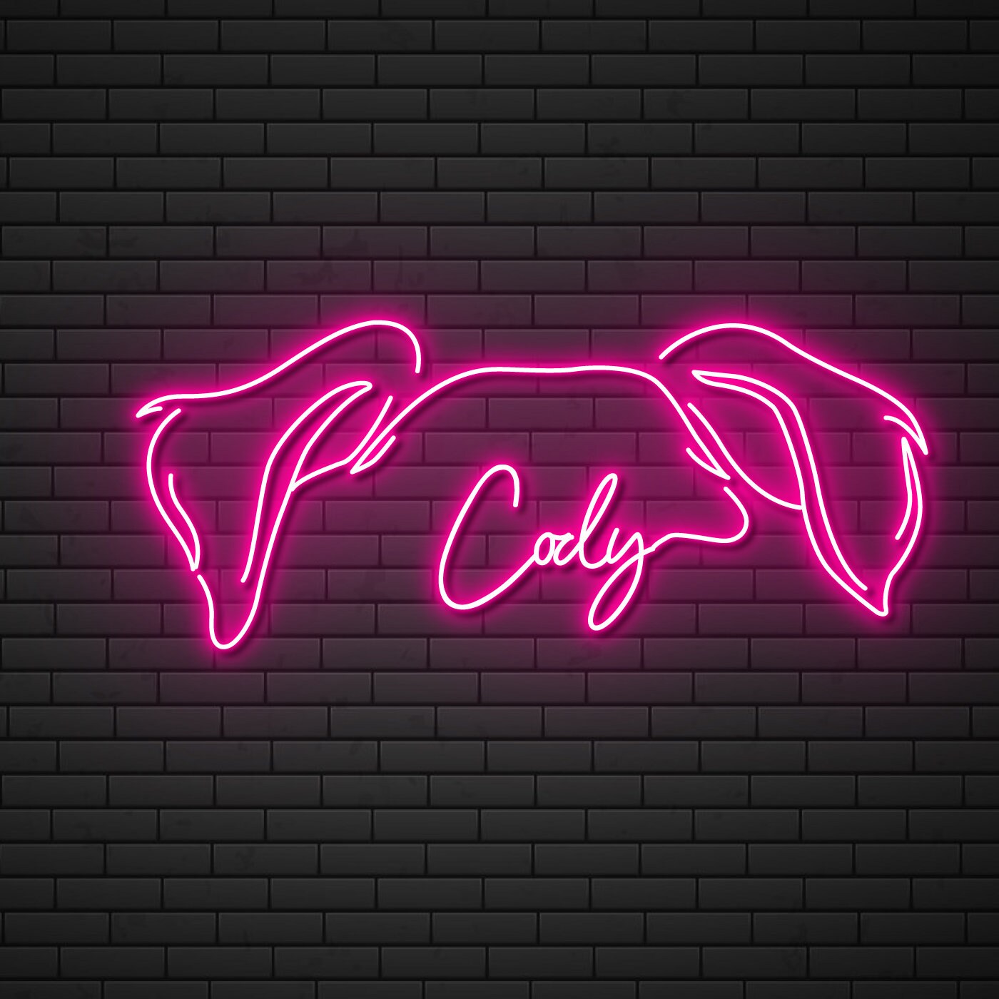 Custom Head Dog Name Neon Sign