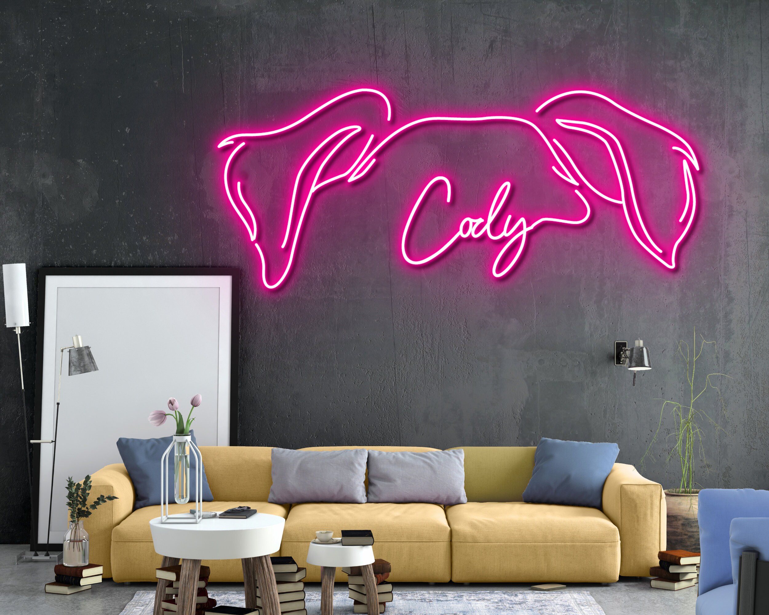 Custom Head Dog Name Neon Sign