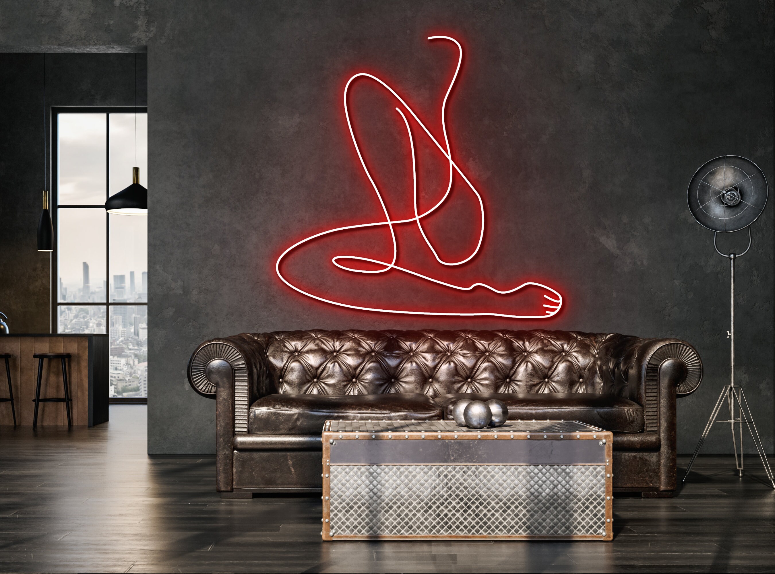 Sexy Sitting Beautiful Body Woman Neon Signs