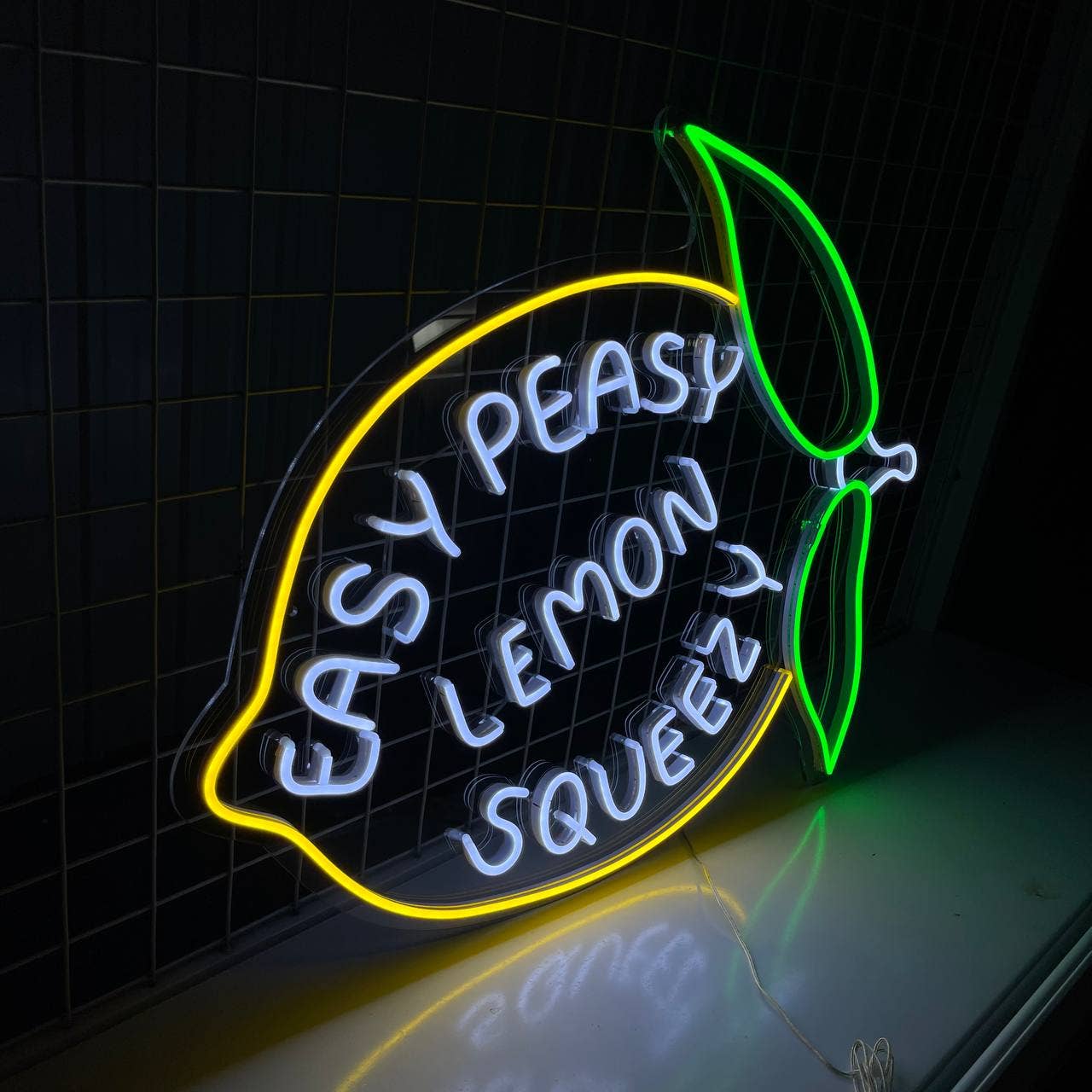 Lemon Queezy Neon Sign Tropical Fruits Wall Neon Sign