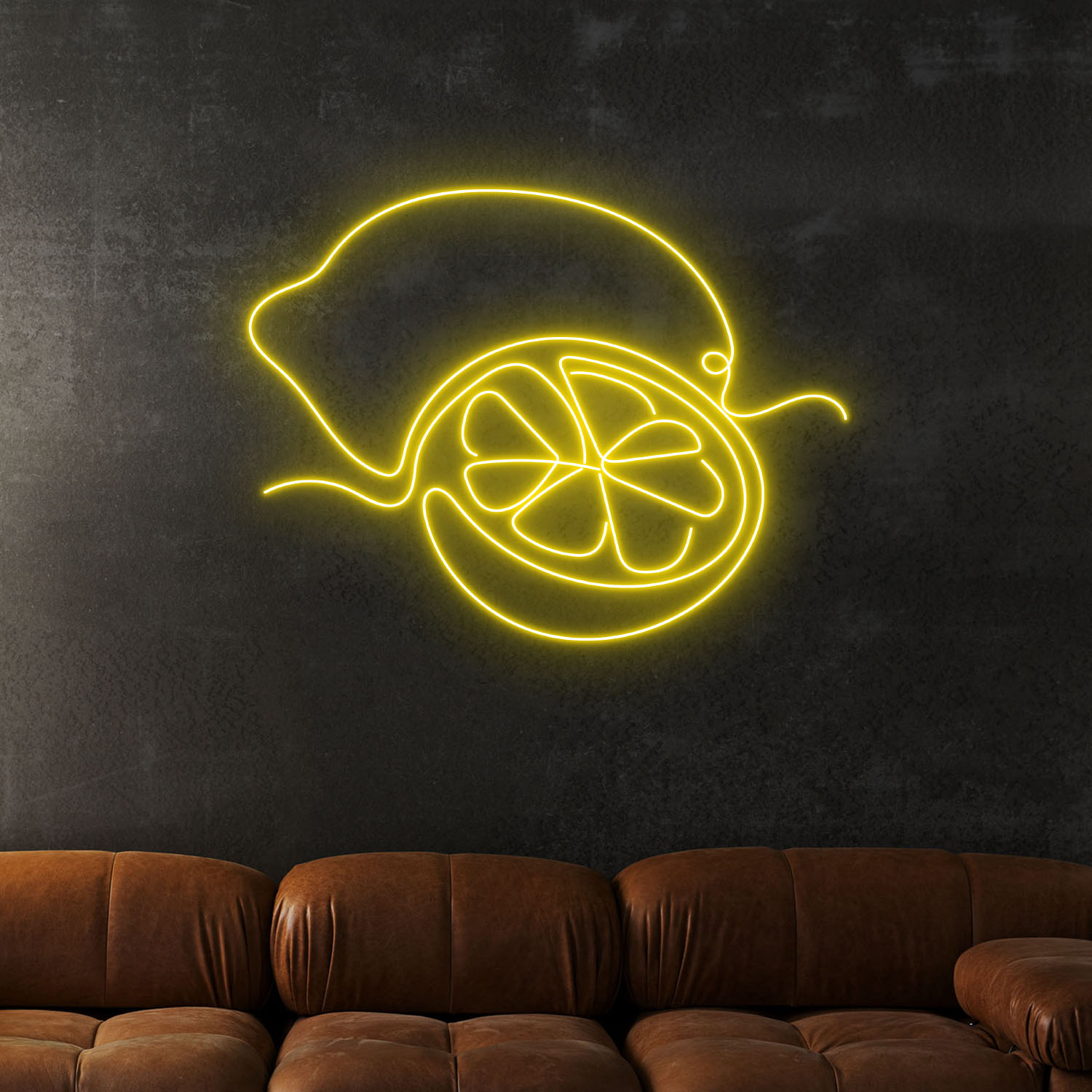 Lemon Line Art Neon LED Sign Fruits Wall decor