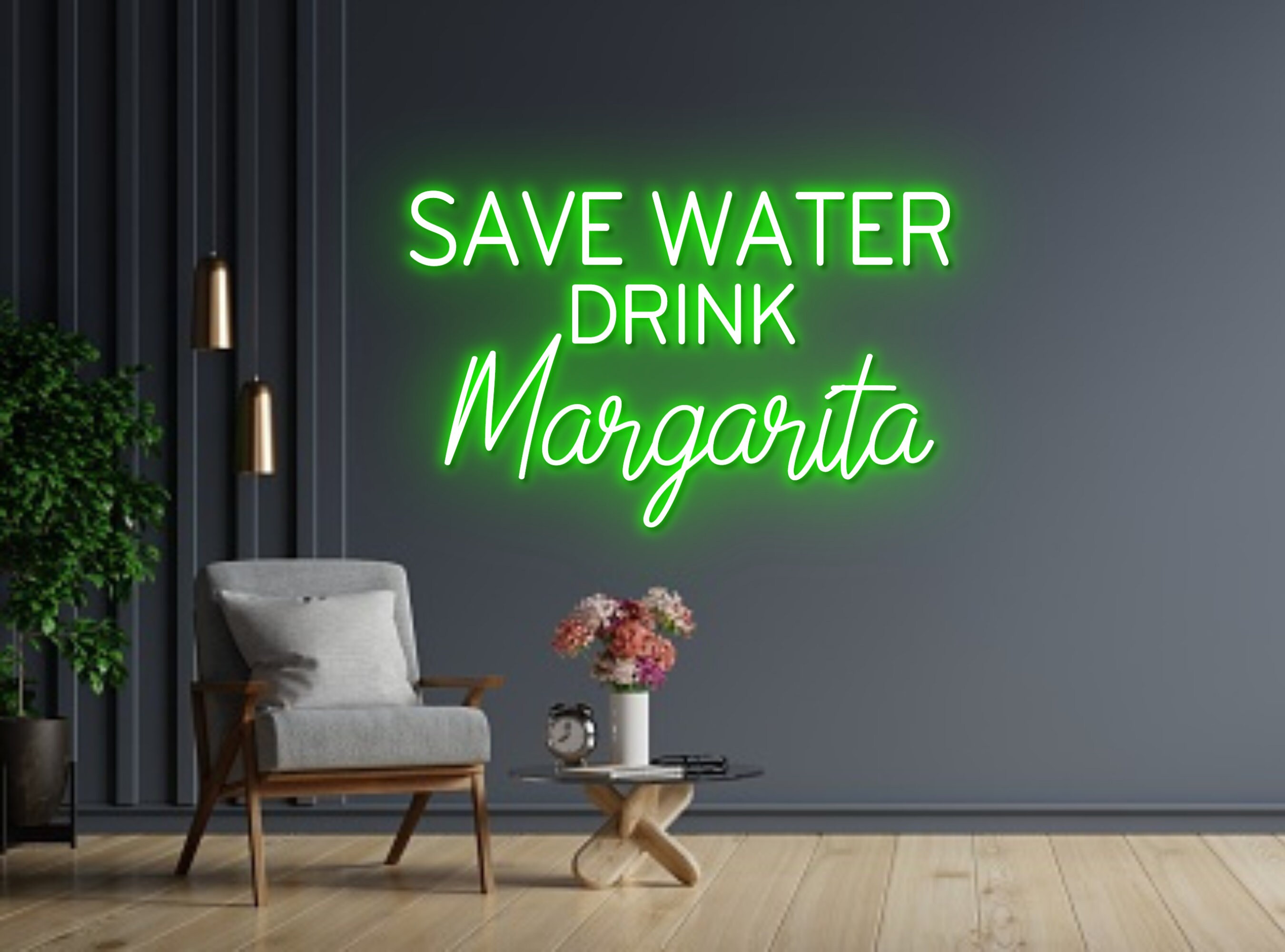 Save Water Drink Margarita Bar Pub Neon Sign