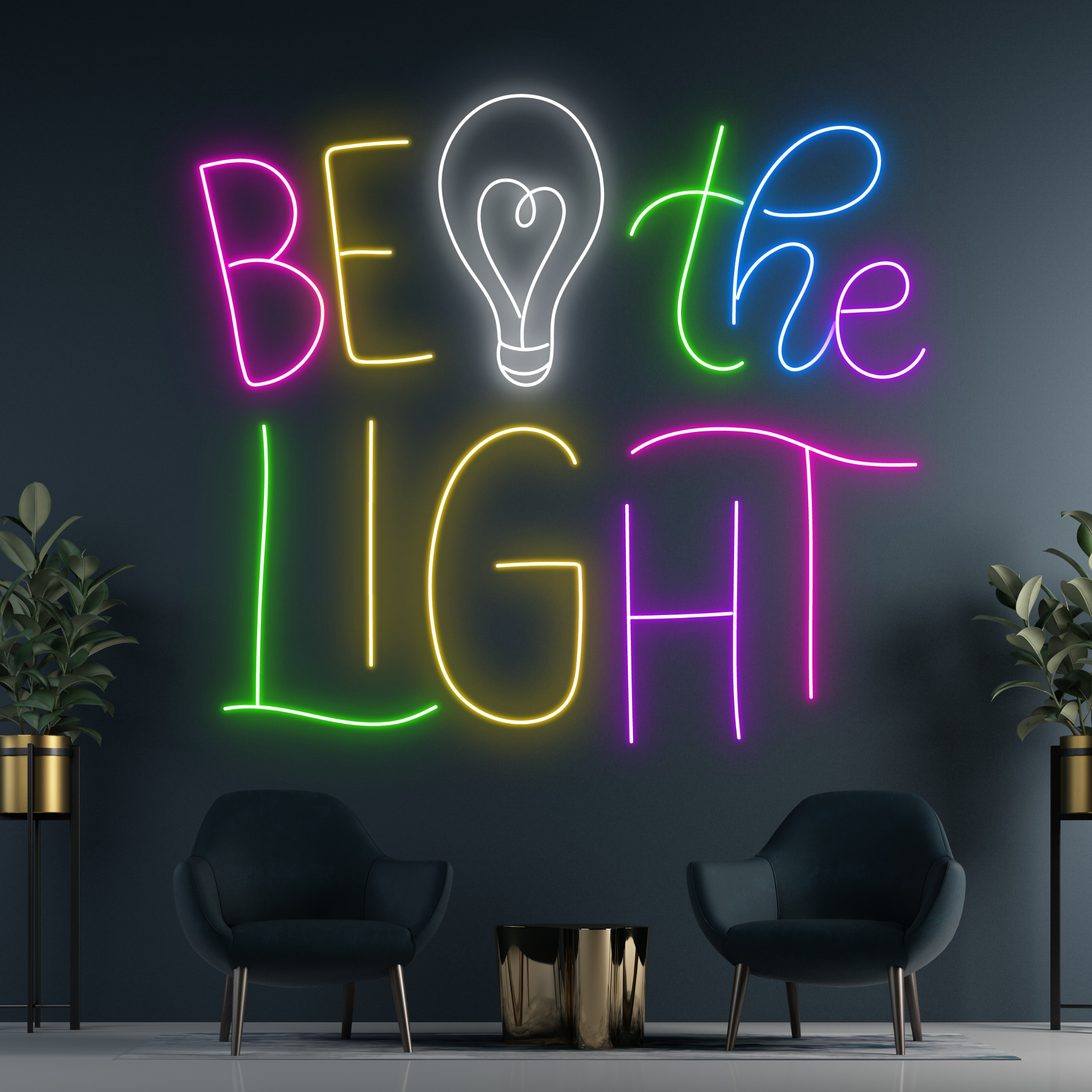 Be You Not Them Quote Neon Sign