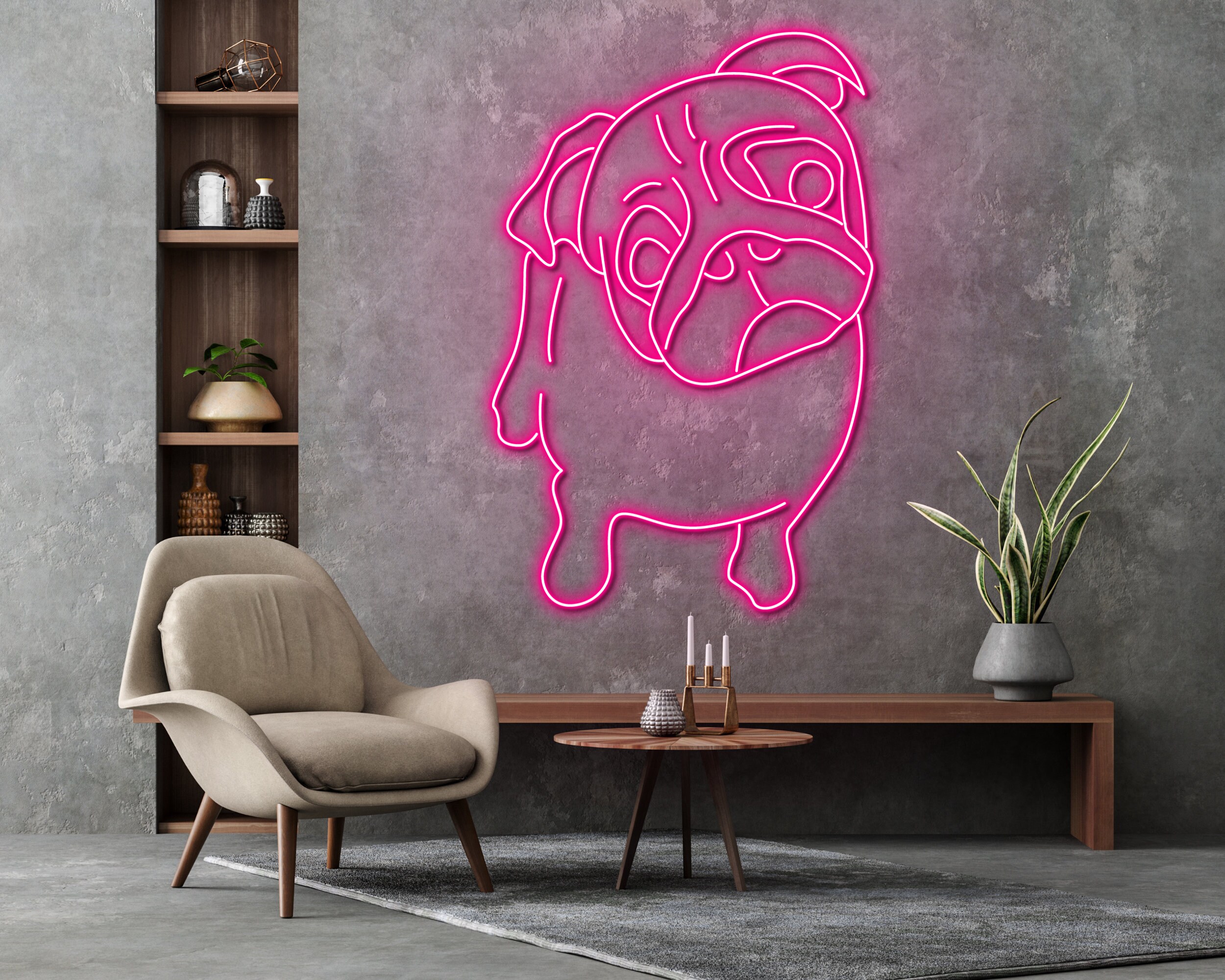 Pug French Bulldog Neon Sign Decor sign