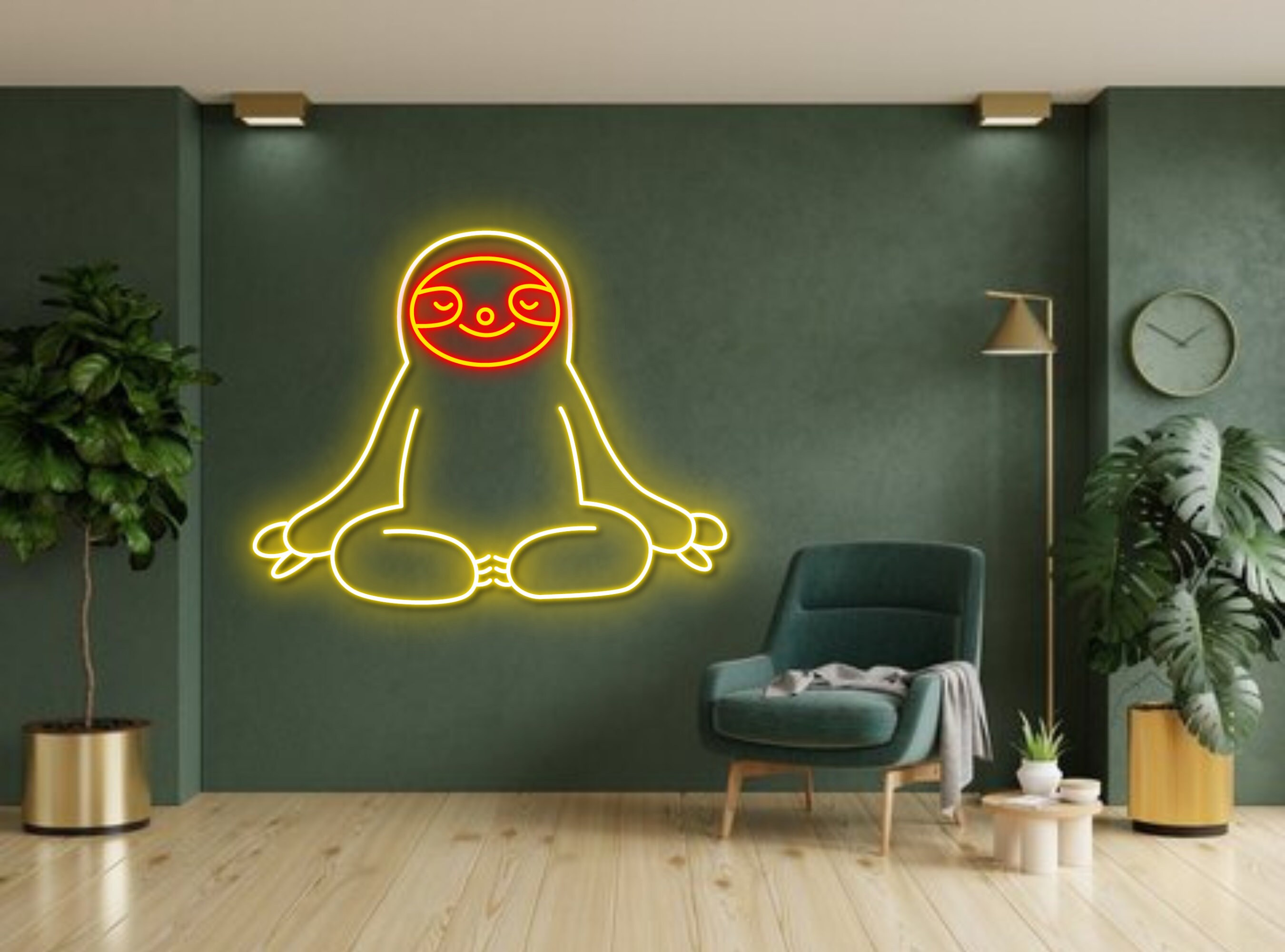 Yoga Pose Sloth Neon Sign