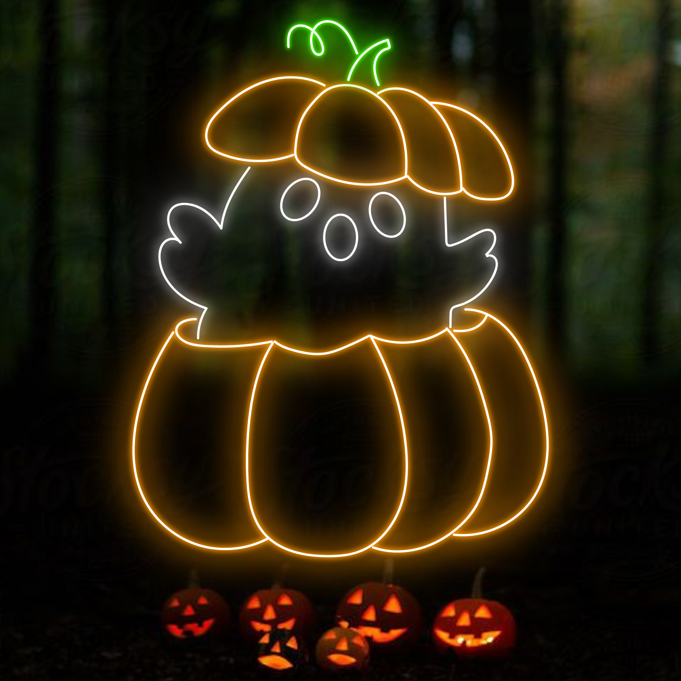 Pumpkin Ghost Neon Signs Halloween Long-lasting Decor