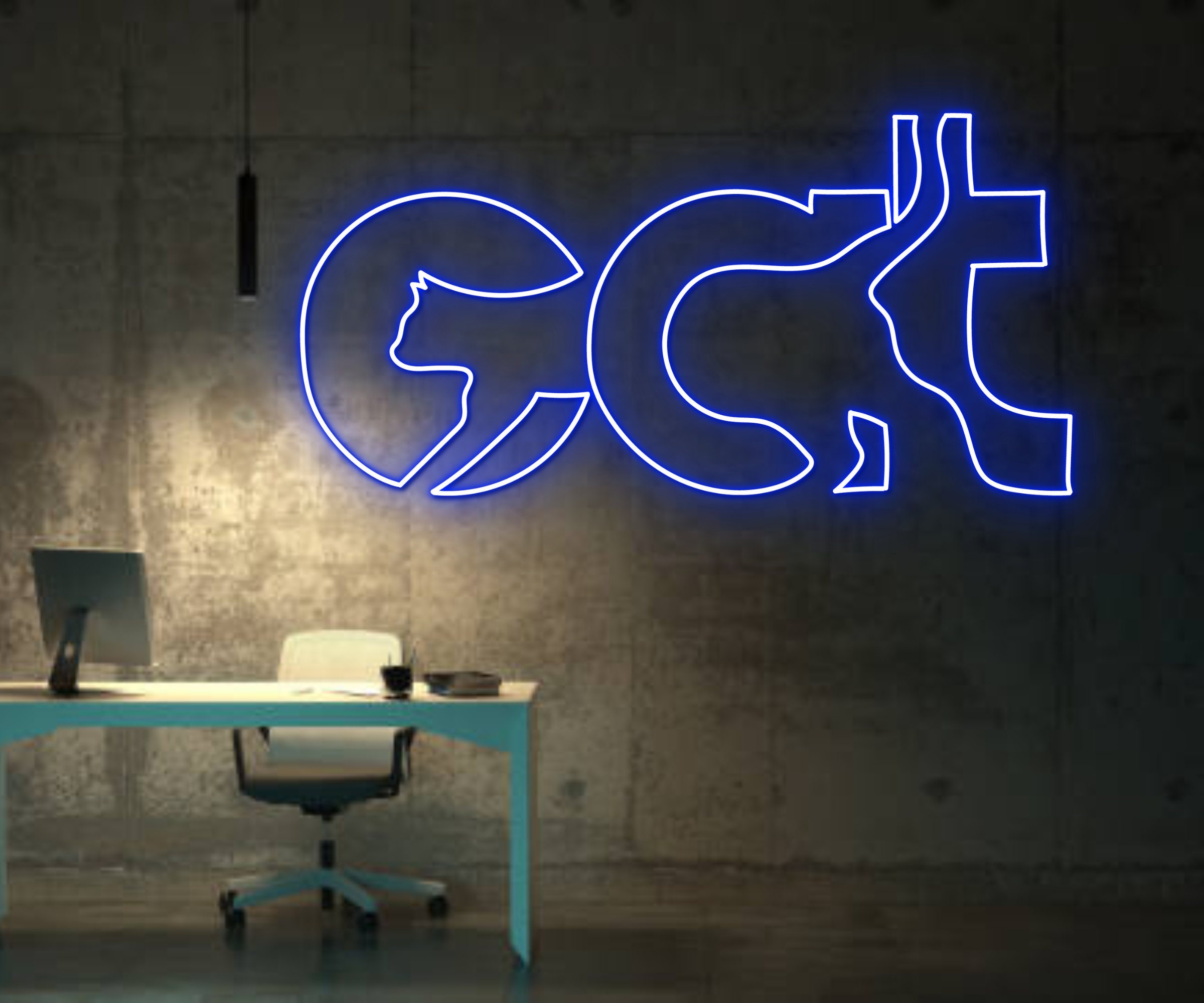 Cat Typography Neon Sign Handmade Neon