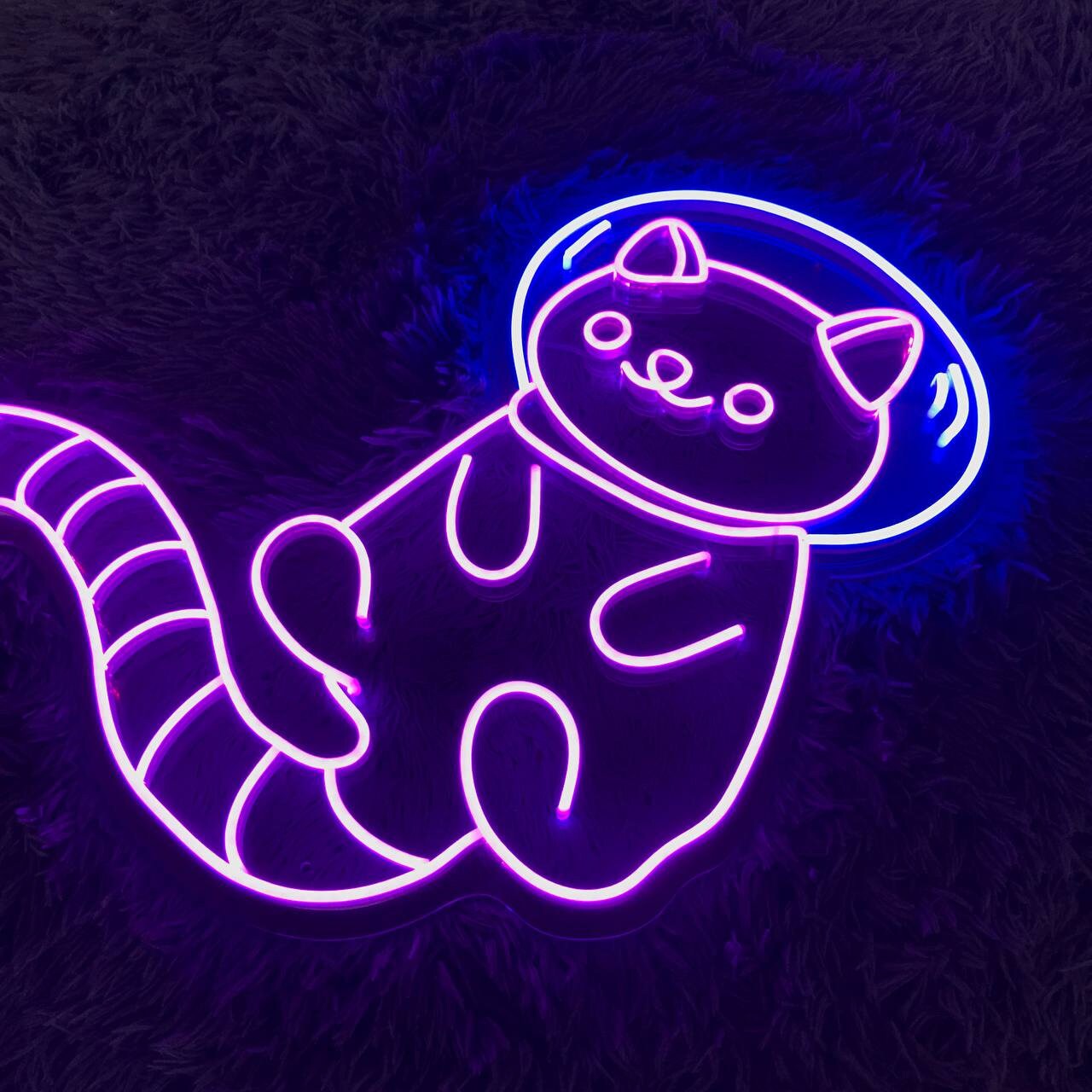 Cute Cat Astronaut Neon Sign Wall Art Decor