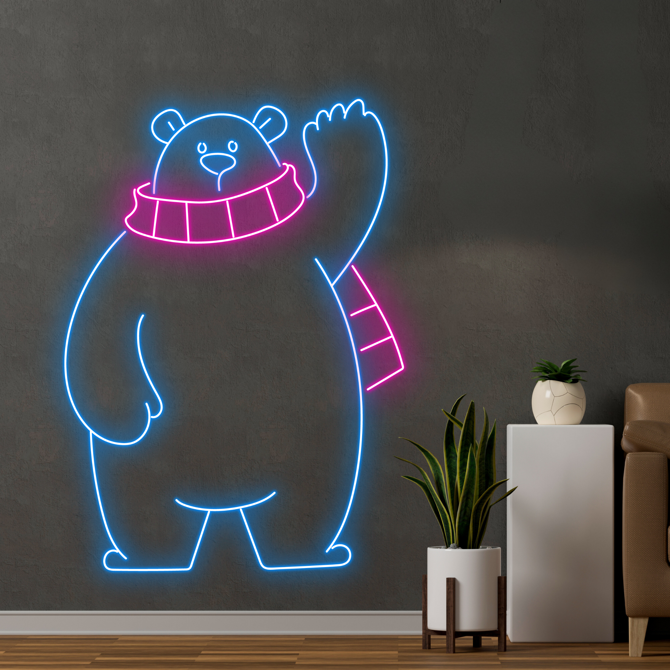 Polar Bear Neon Sign Cute Animal Art Sign
