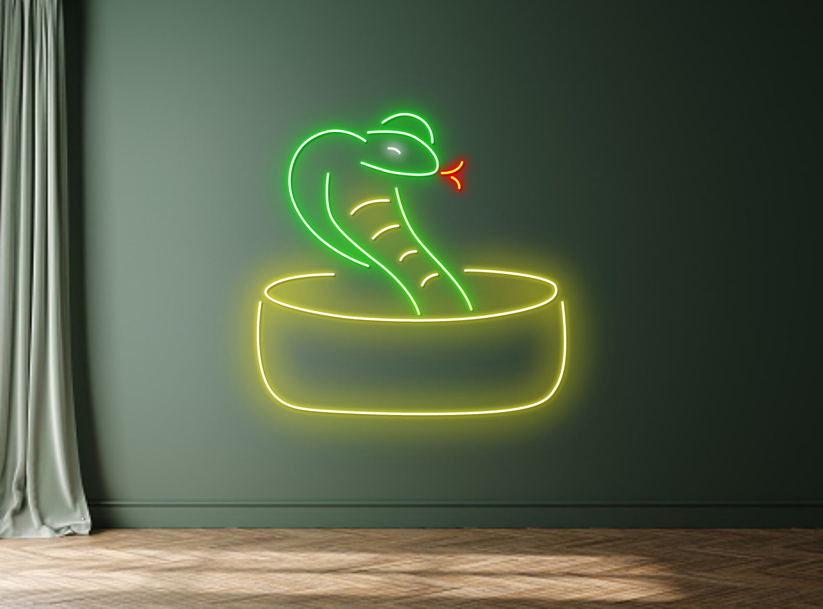 Snake Line Art Neon Sign Wall Art Decor Gift