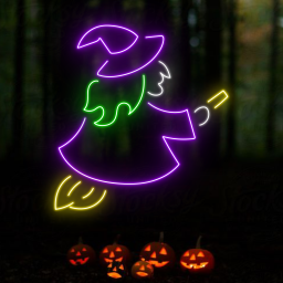 Magician Witch Neon Signs Halloween Decor