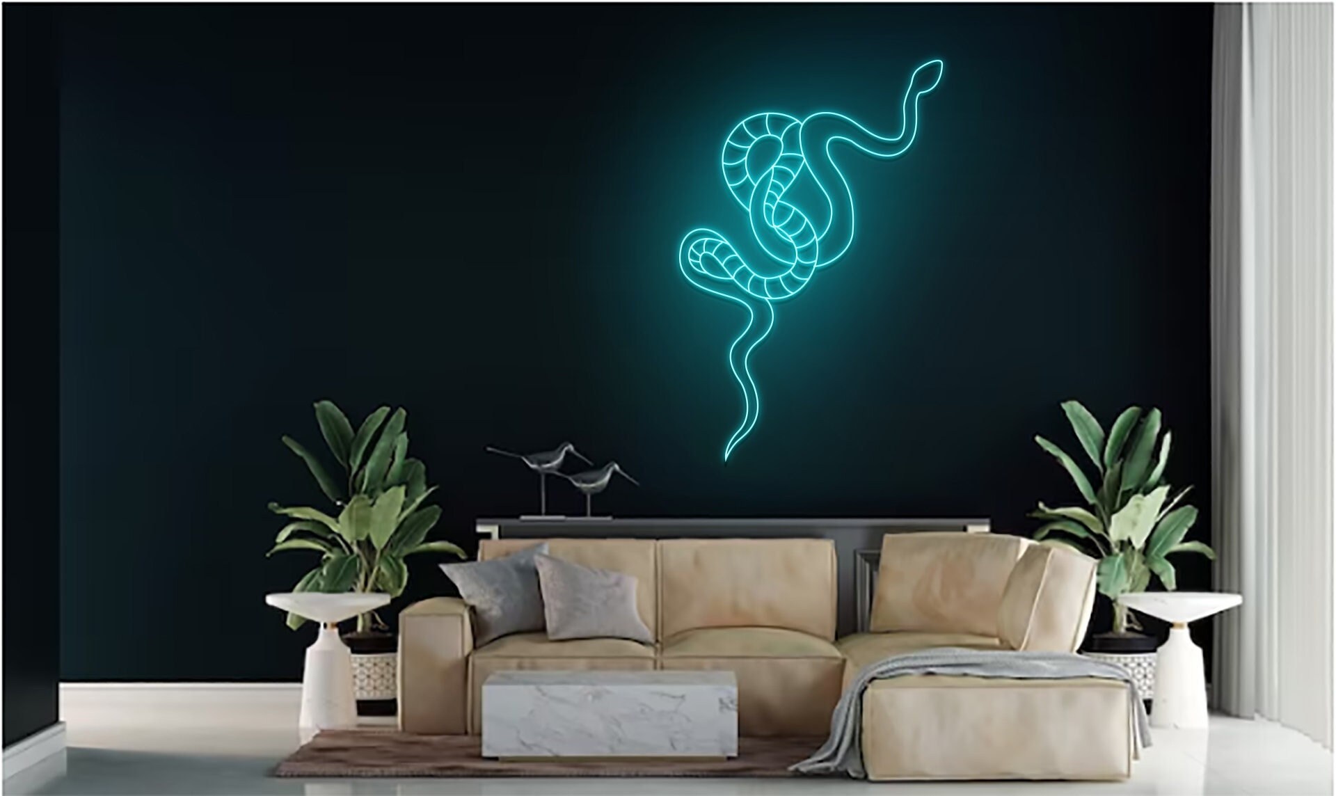 Snake Line Art Neon Sign Decor sign
