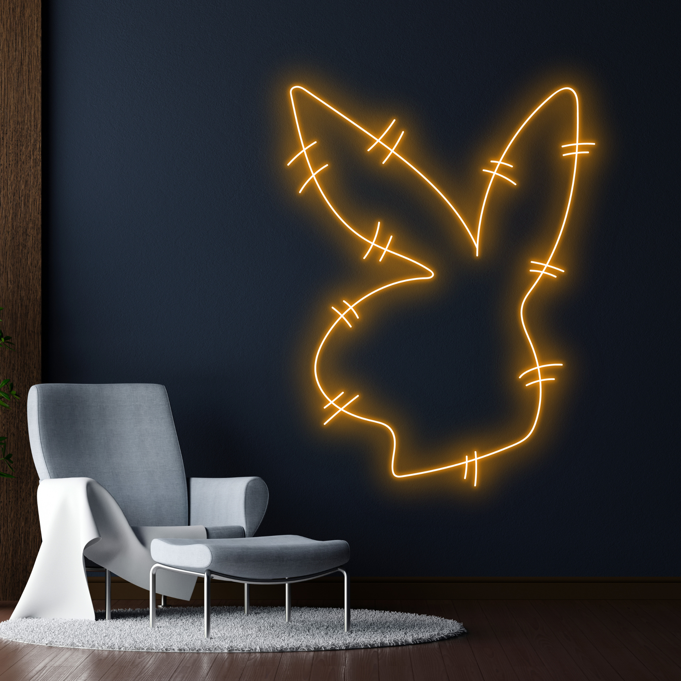 Rabbit Play Boy Neon Sign Animal Wall Decor