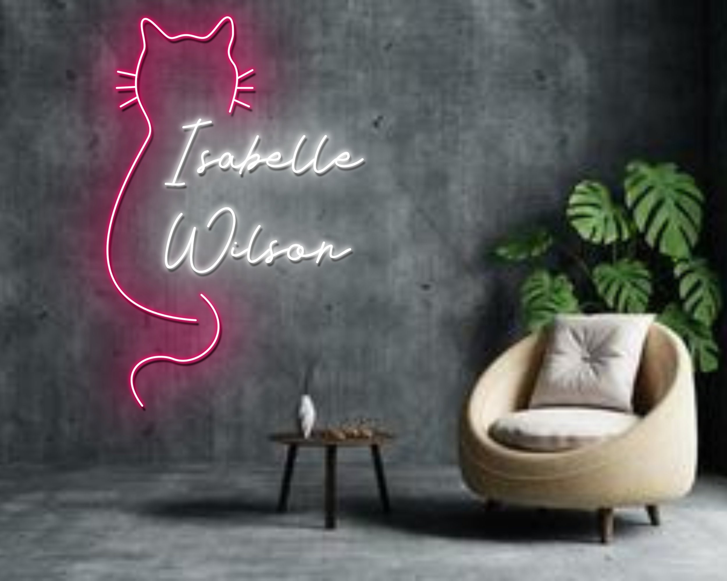 Custom Cat Line Art Neon Sign Wall Art Decor