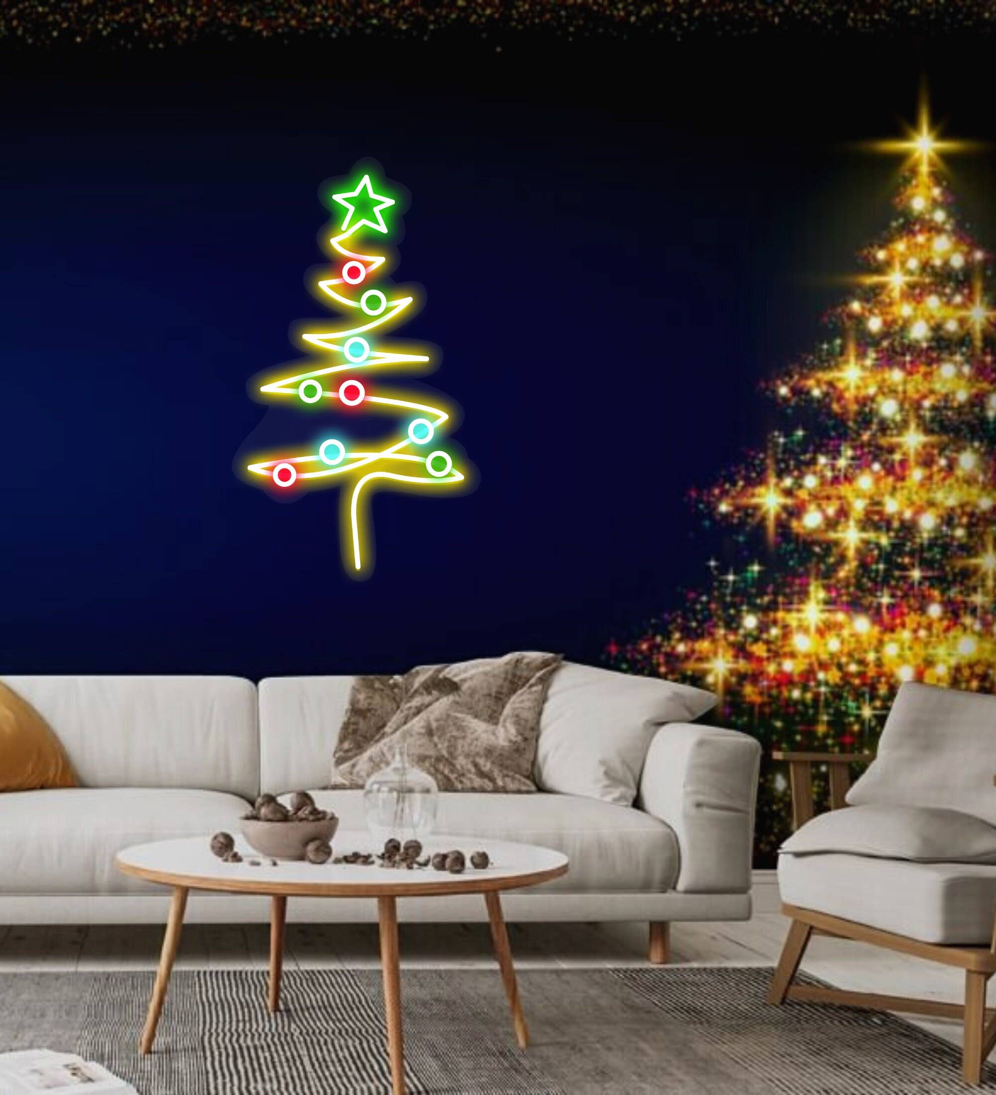 Christmas Tree Neon Signs Christmas Holiday Lights Decor