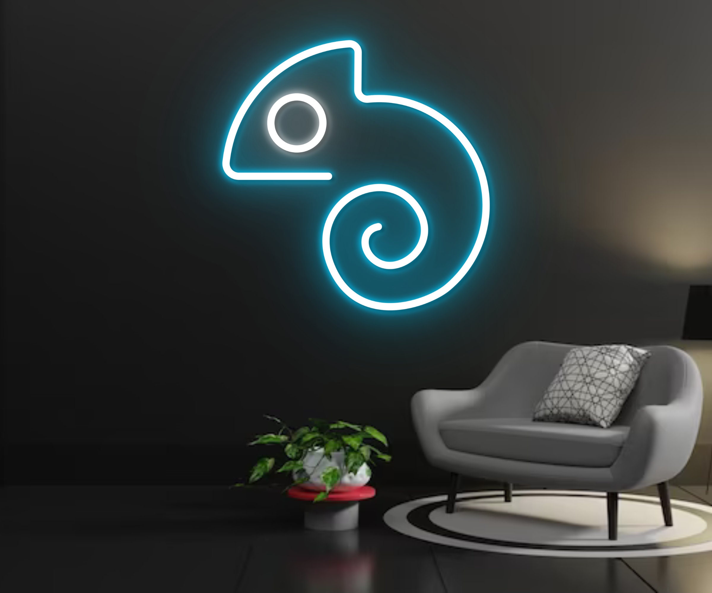 Chameleon Lizard Neon Sign