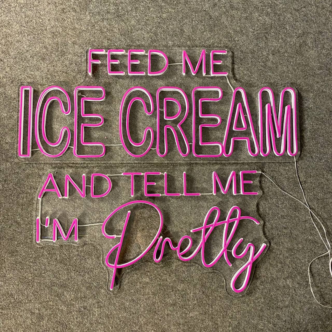 I'm Pretty Ice Cream Neon Sign Ice Cream Quote Wall Decor