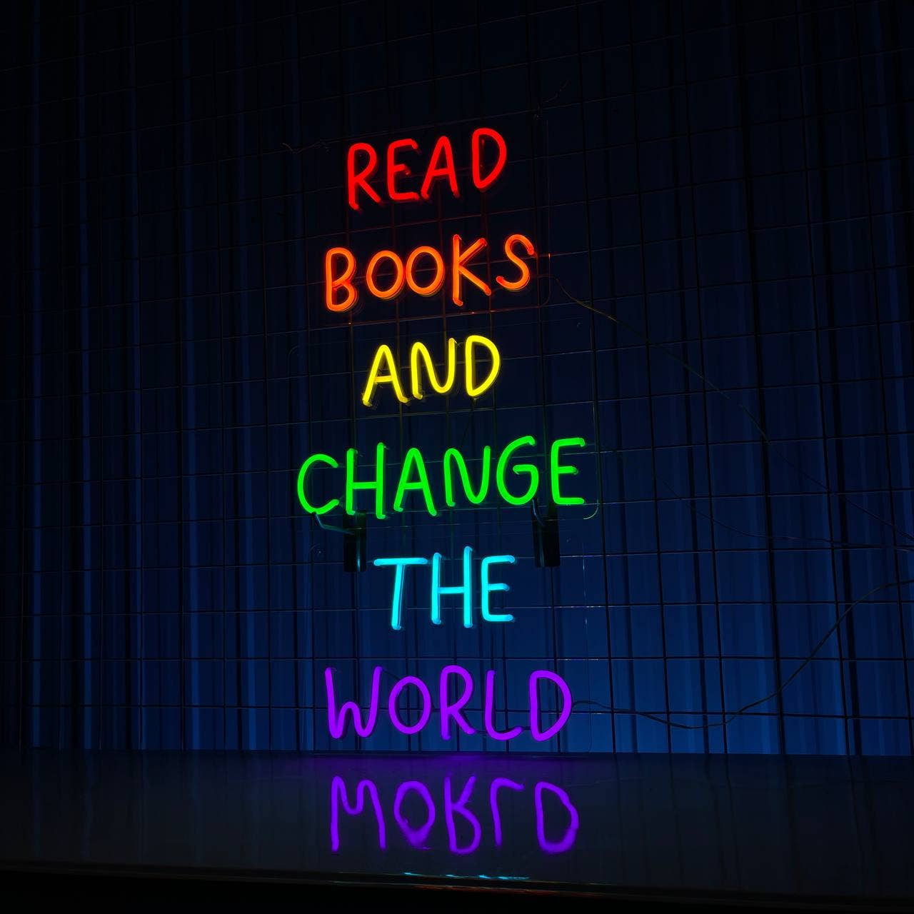 Read Books And Change The World Neon Sign Library Room Decor