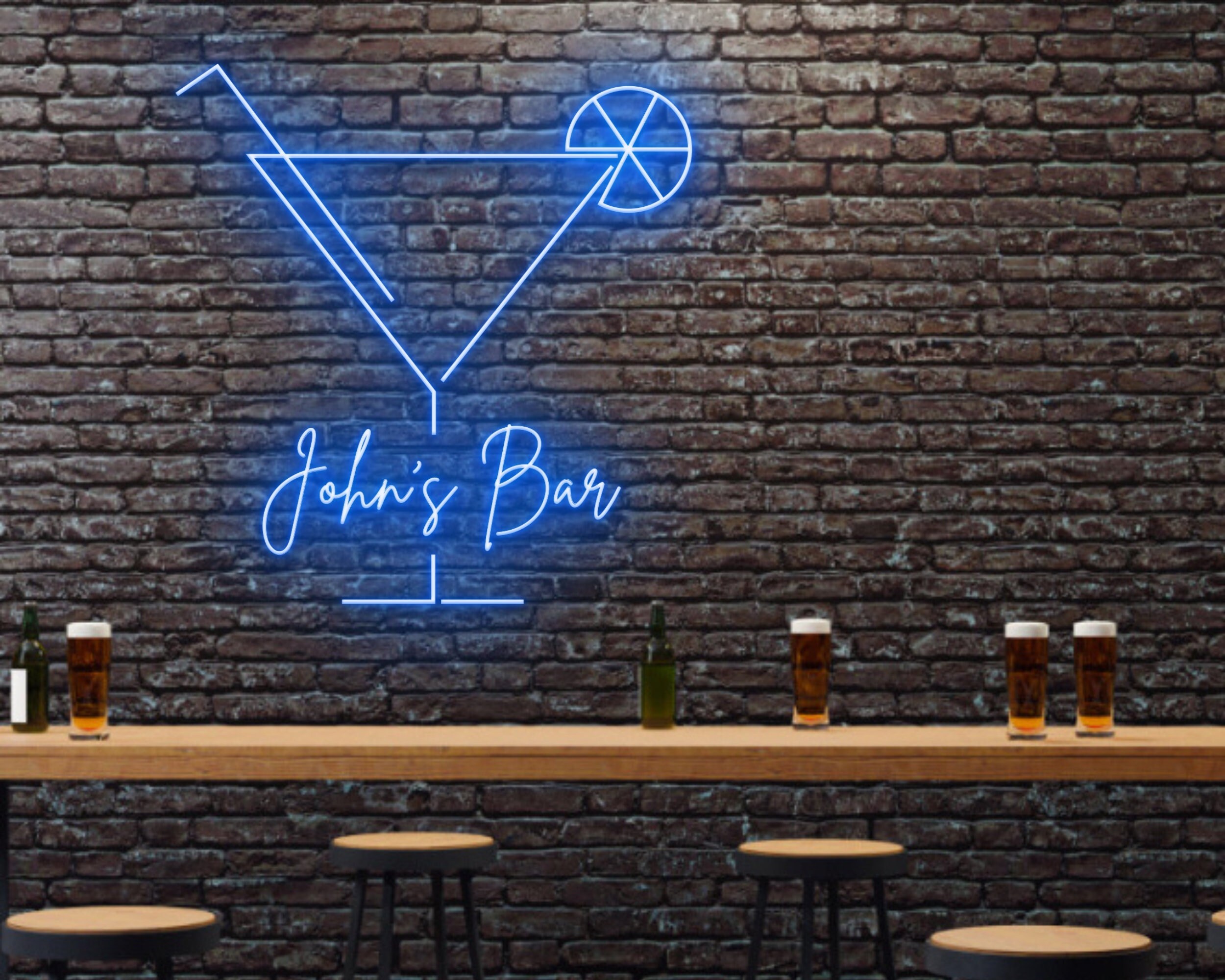 Custom Cocktails Cup Name Bar Pub Neon Signs