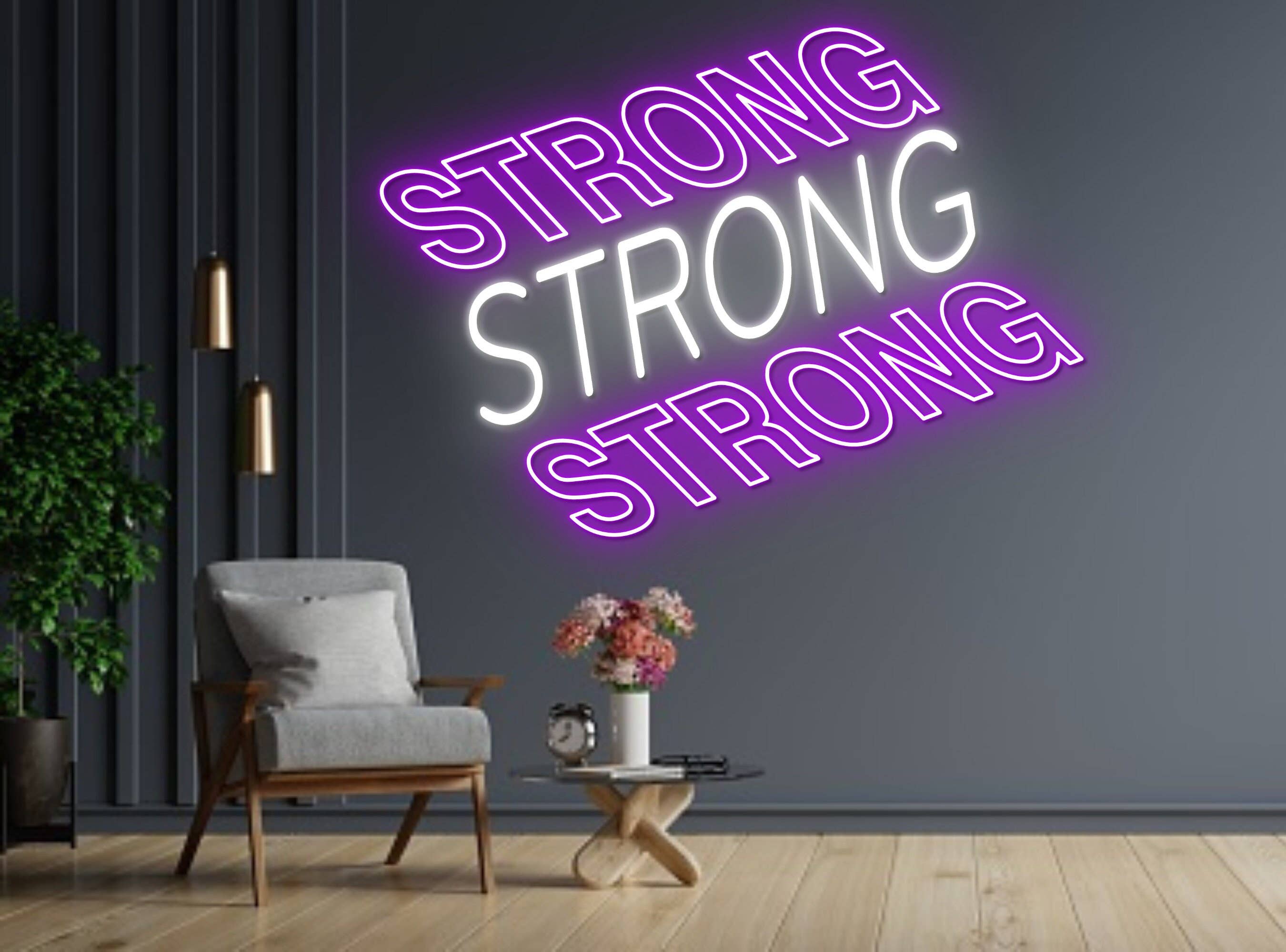 Motivational Quote Neon Sign Office Interior Design