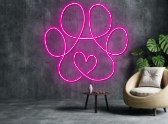 Dog Paw Neon Sign Decor sign