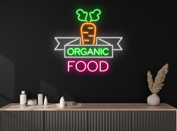Carrot Organic Food Neon Sign