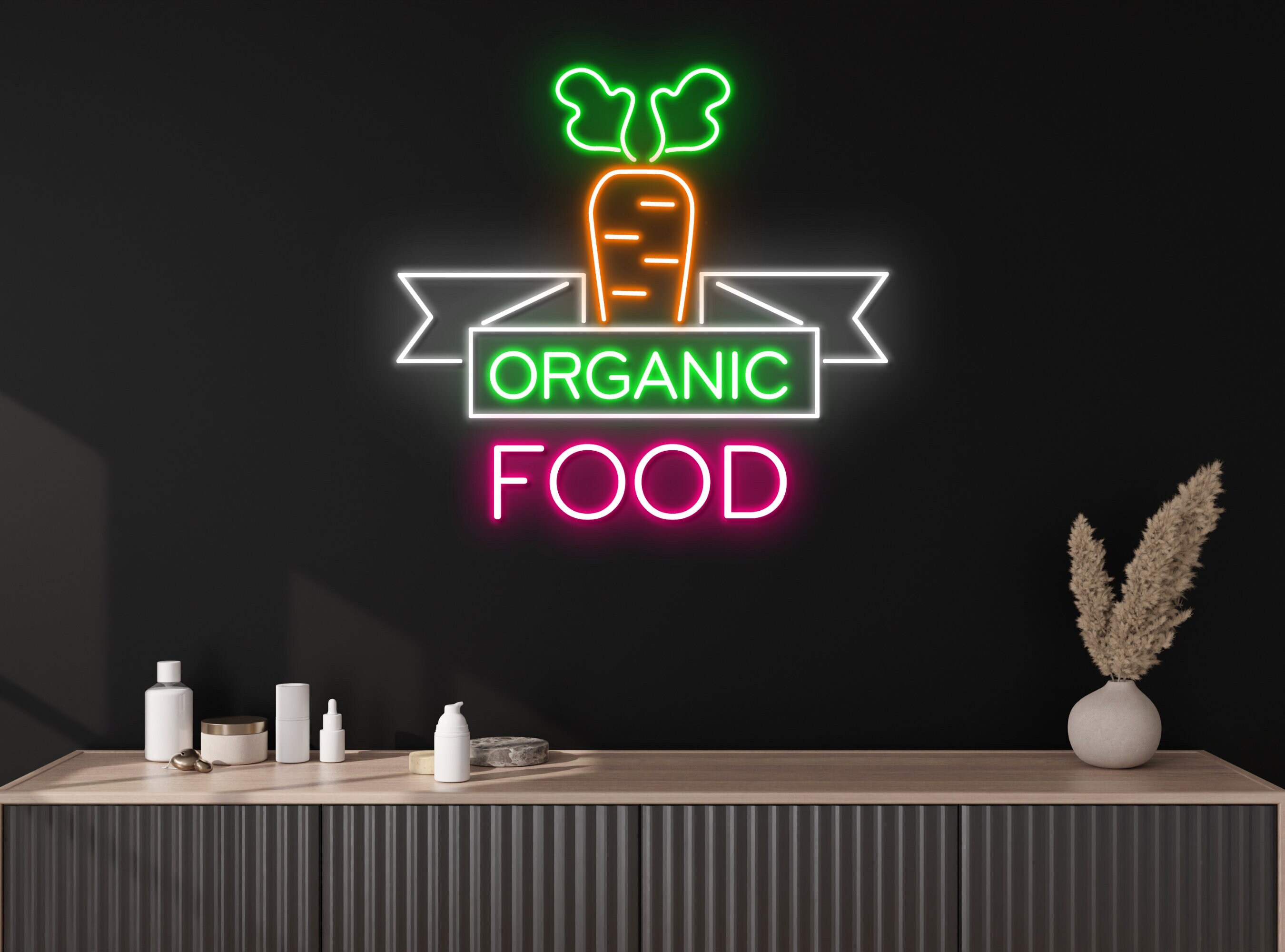 Carrot Organic Food Neon Sign