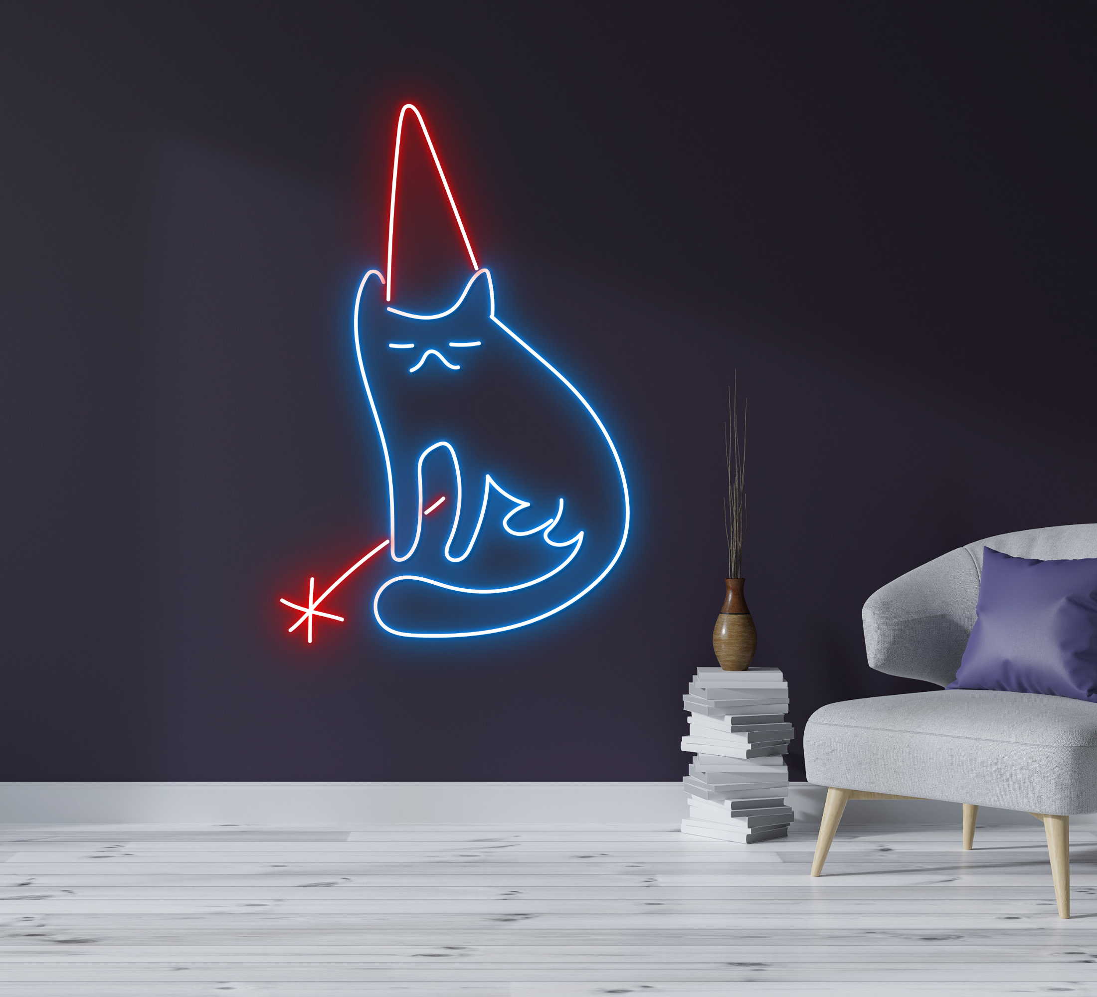 Cute Magic Cat Neon Sign Cat Salon Pet Shop Decor