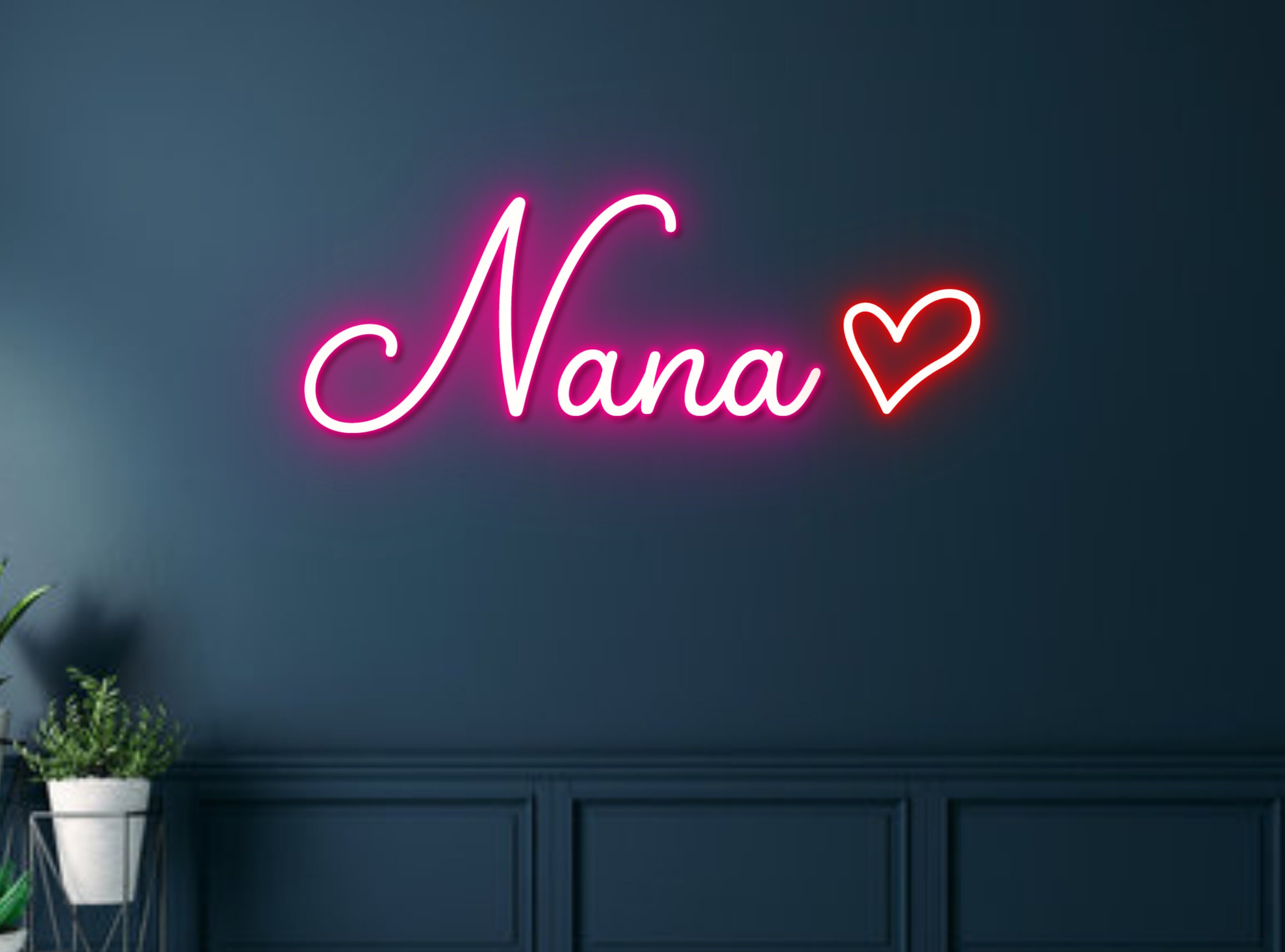 Custom Nana With Heart Name Neon Sign