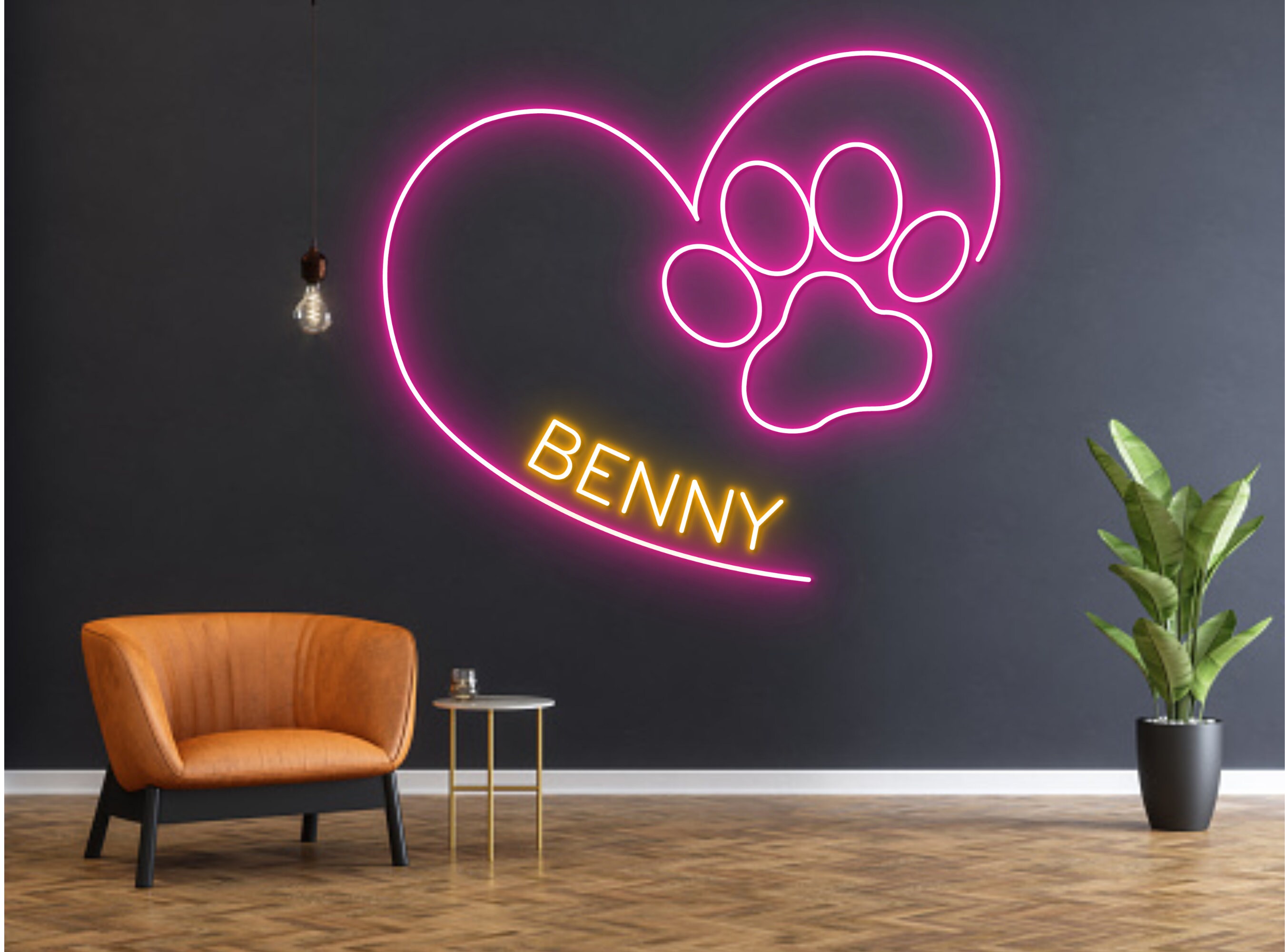 Custom Dog Paw Name Neon Sign Decor sign