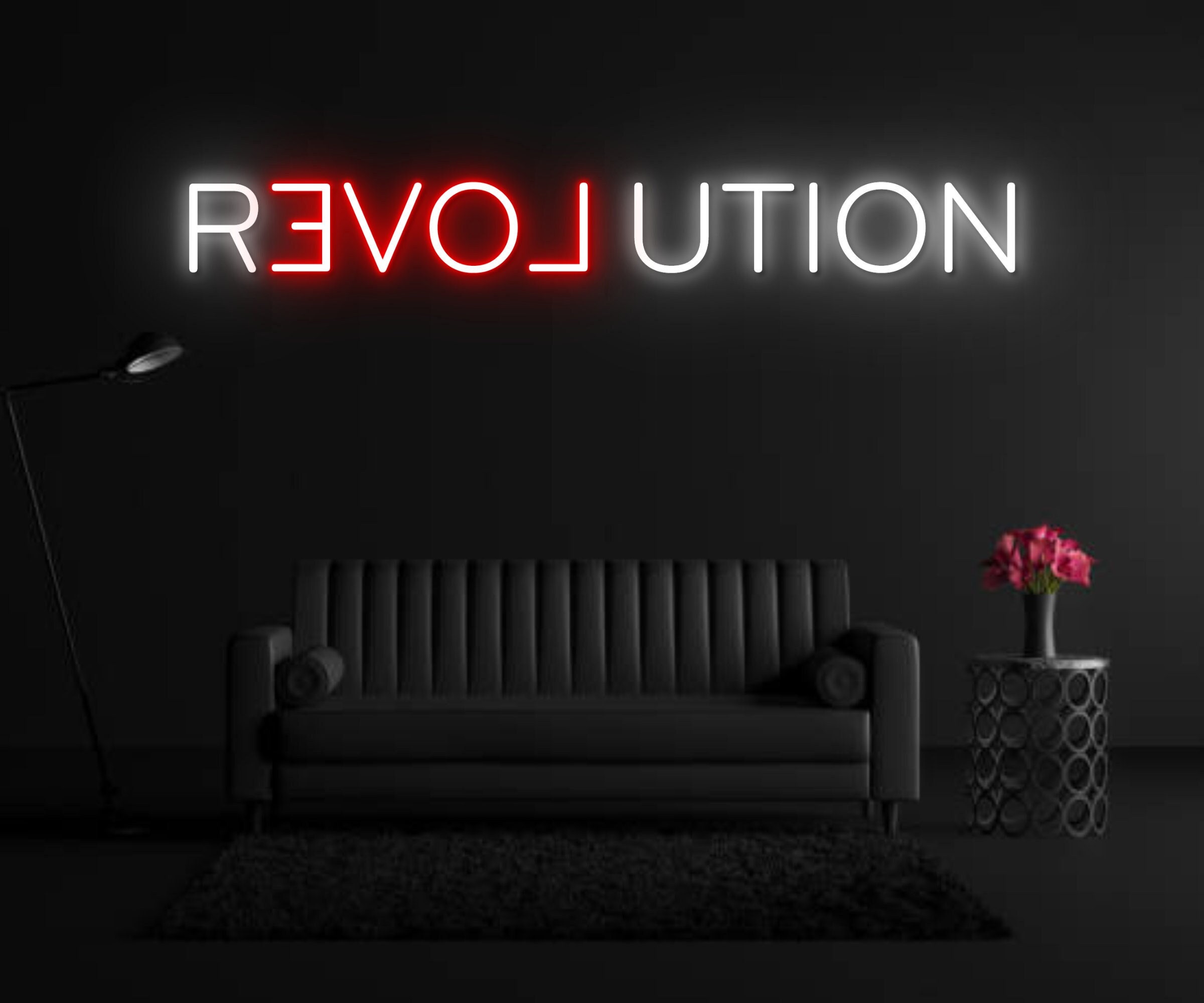 Revolution 3D Typography Neon Sign