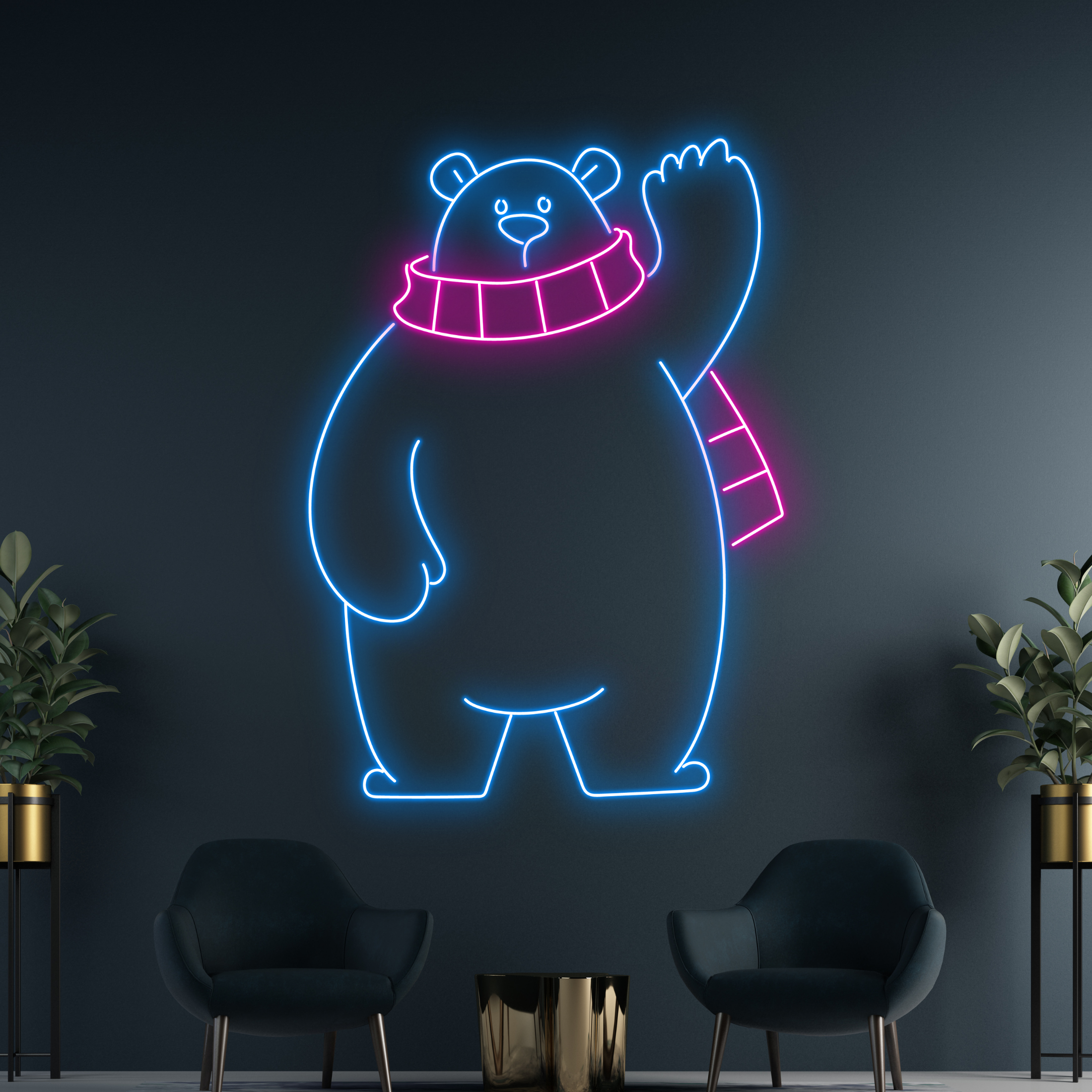 Polar Bear Neon Sign Cute Animal Art Sign