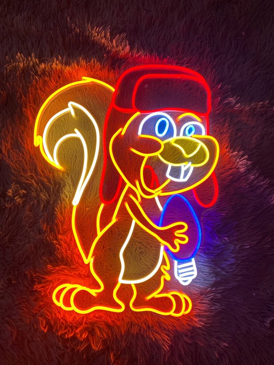 Squirrel Neon Sign Home Decor
