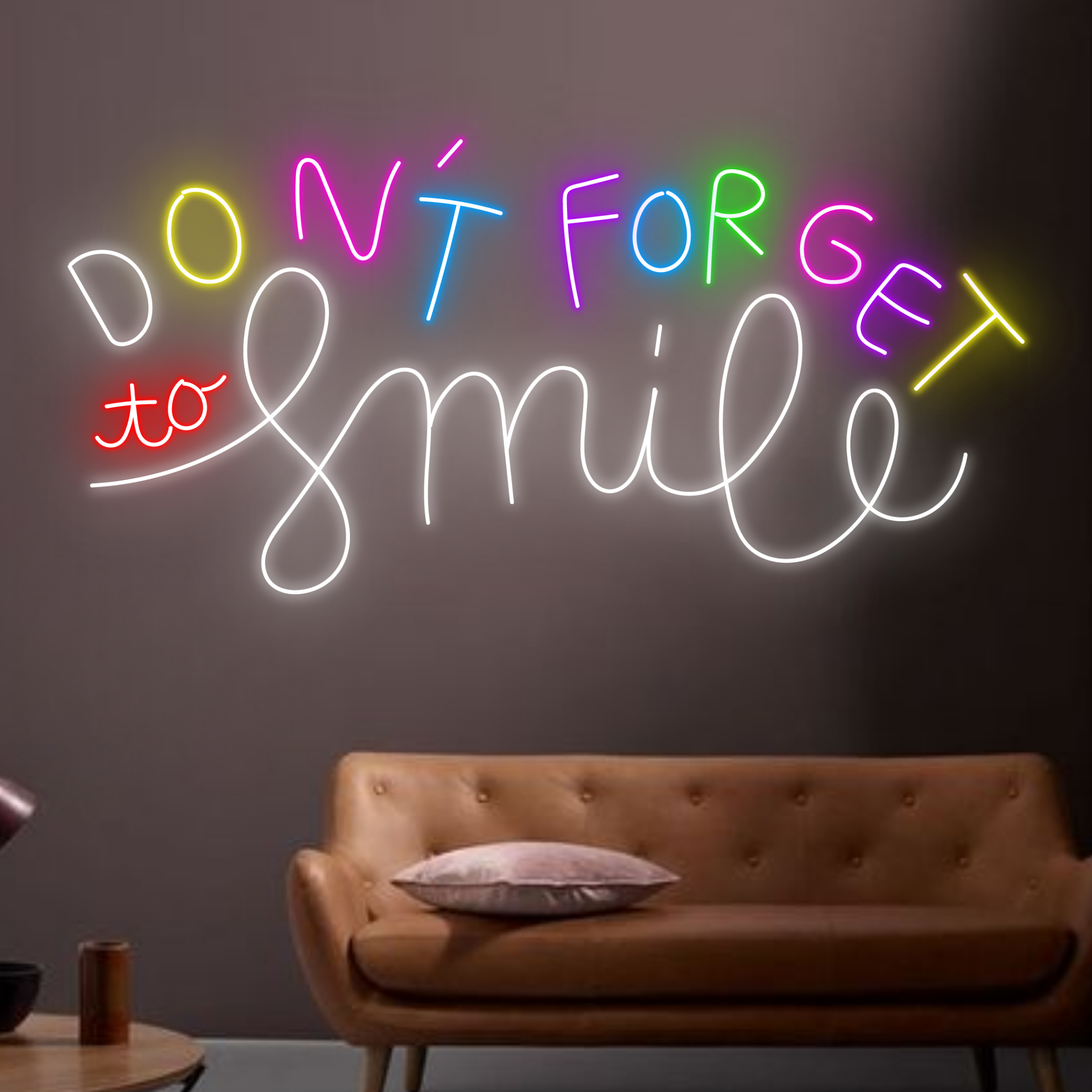 Don't Forget To Smile Neon Sign Long-lasting Wall Decor
