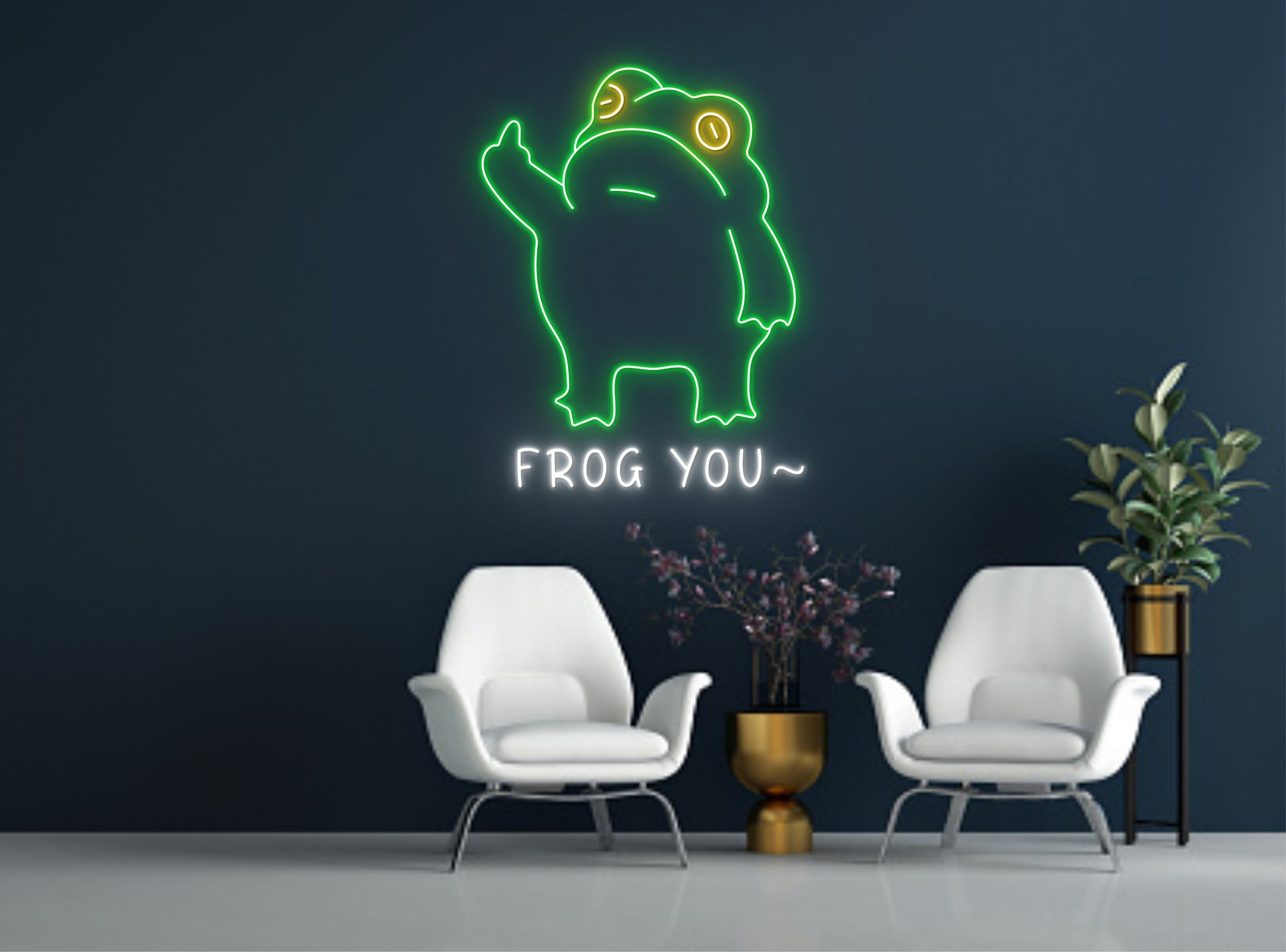 Frog You Cute Frog Show Middle Finger Neon Sign