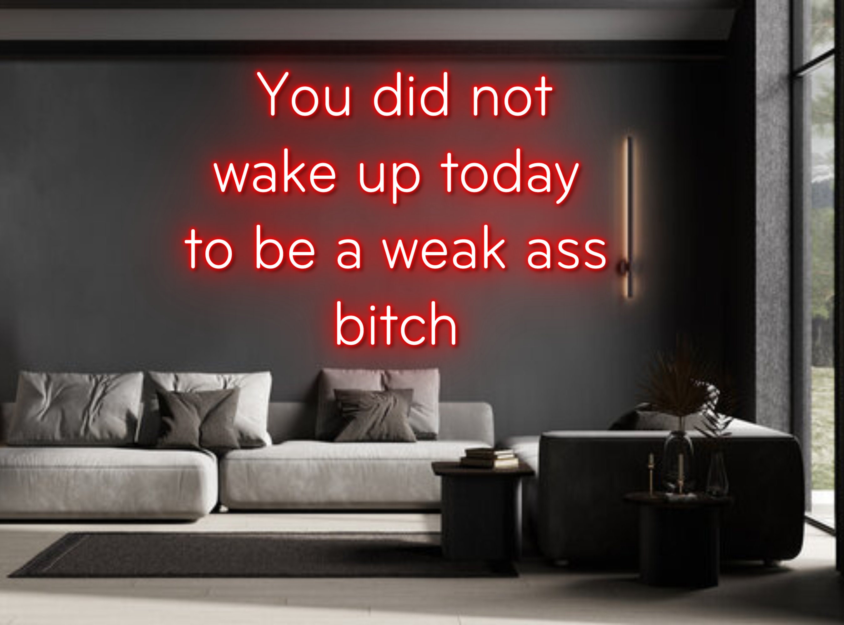 You Didn't Wake Up To Be A Weak Ass Bitch Neon Sign