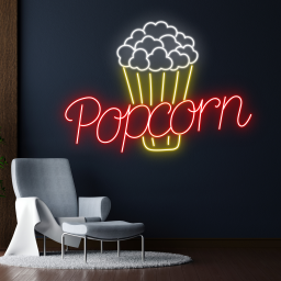 Popcorn Neon Sign Cinema Wall Led Light Decor