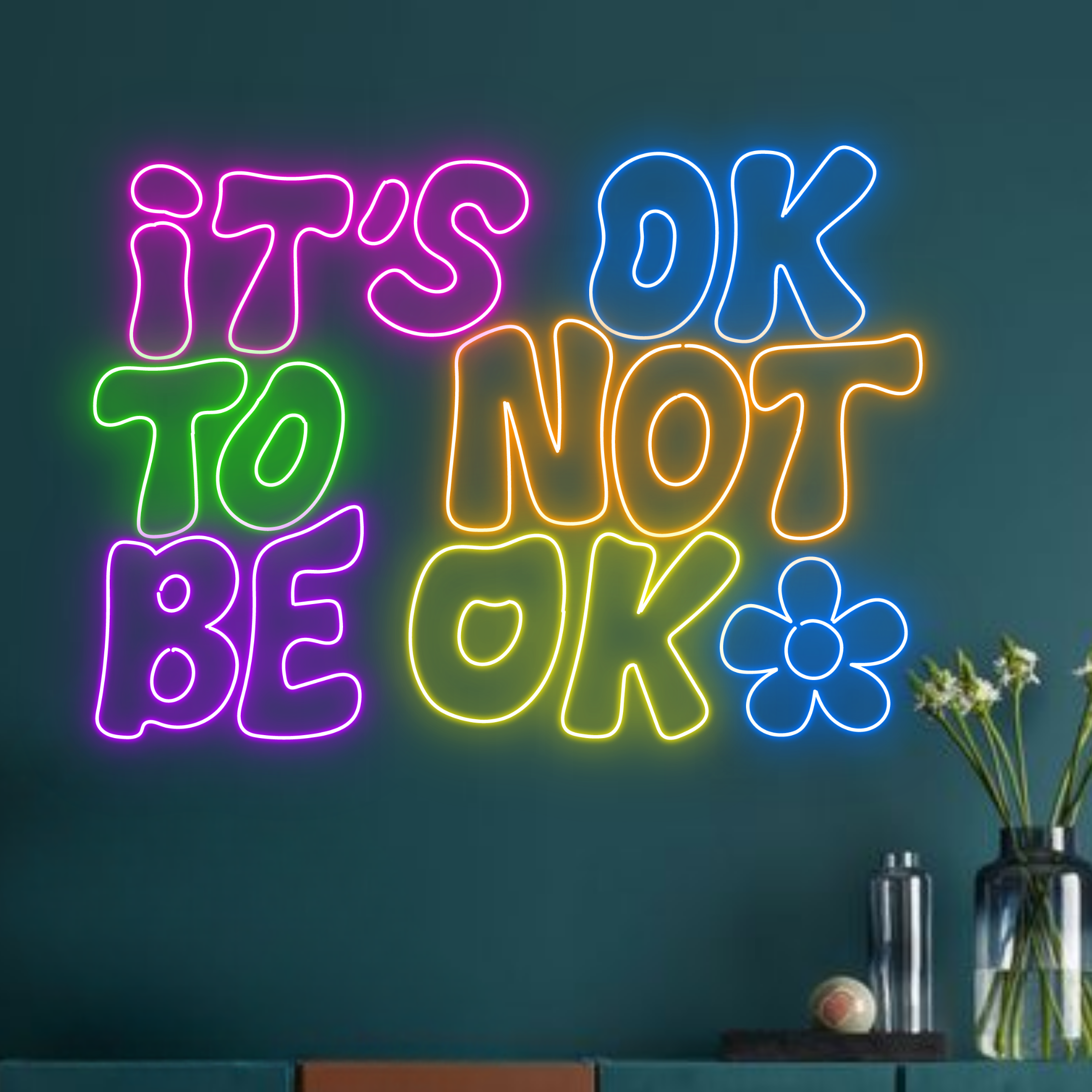 It's Ok To Not Be Ok Neon Sign Long-lasting Lights Decor