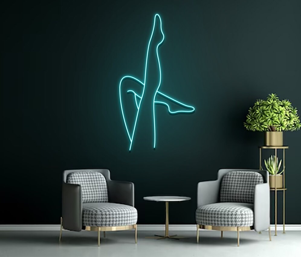 Sexy Beautiful Legs Body Woman Line Art Neon Signs
