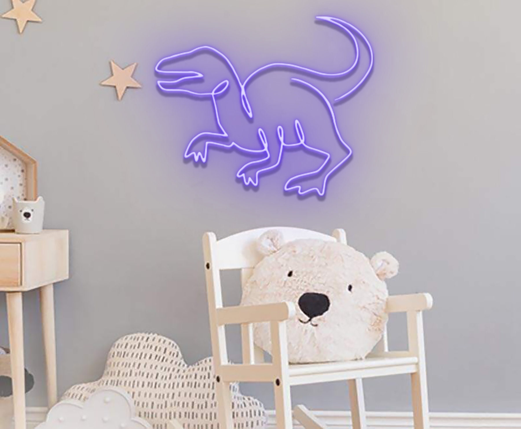 Dinosaur Neon Sign Wall Art Decor Gift