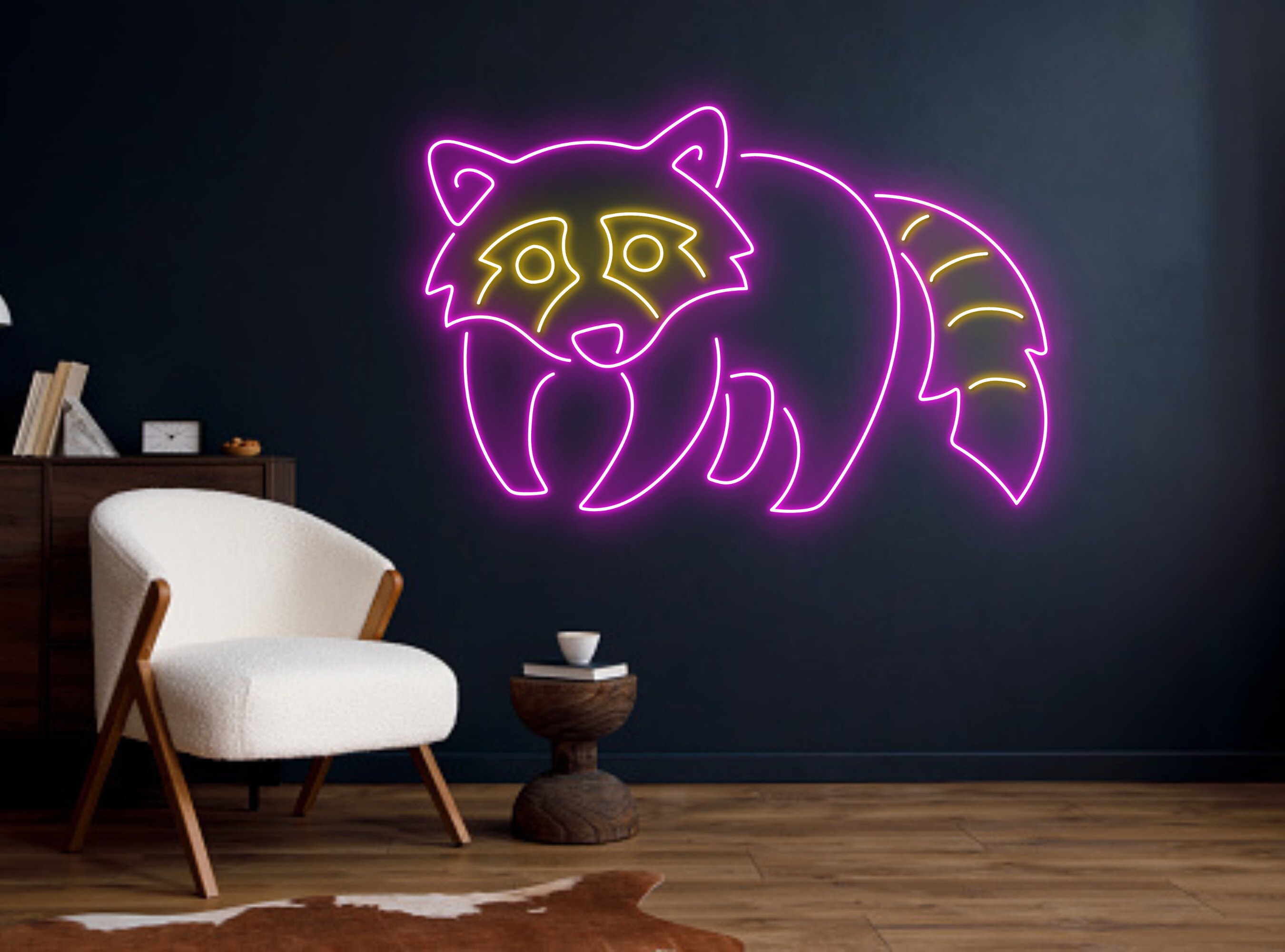 Raccoon Neon Sign Animals Home Decor