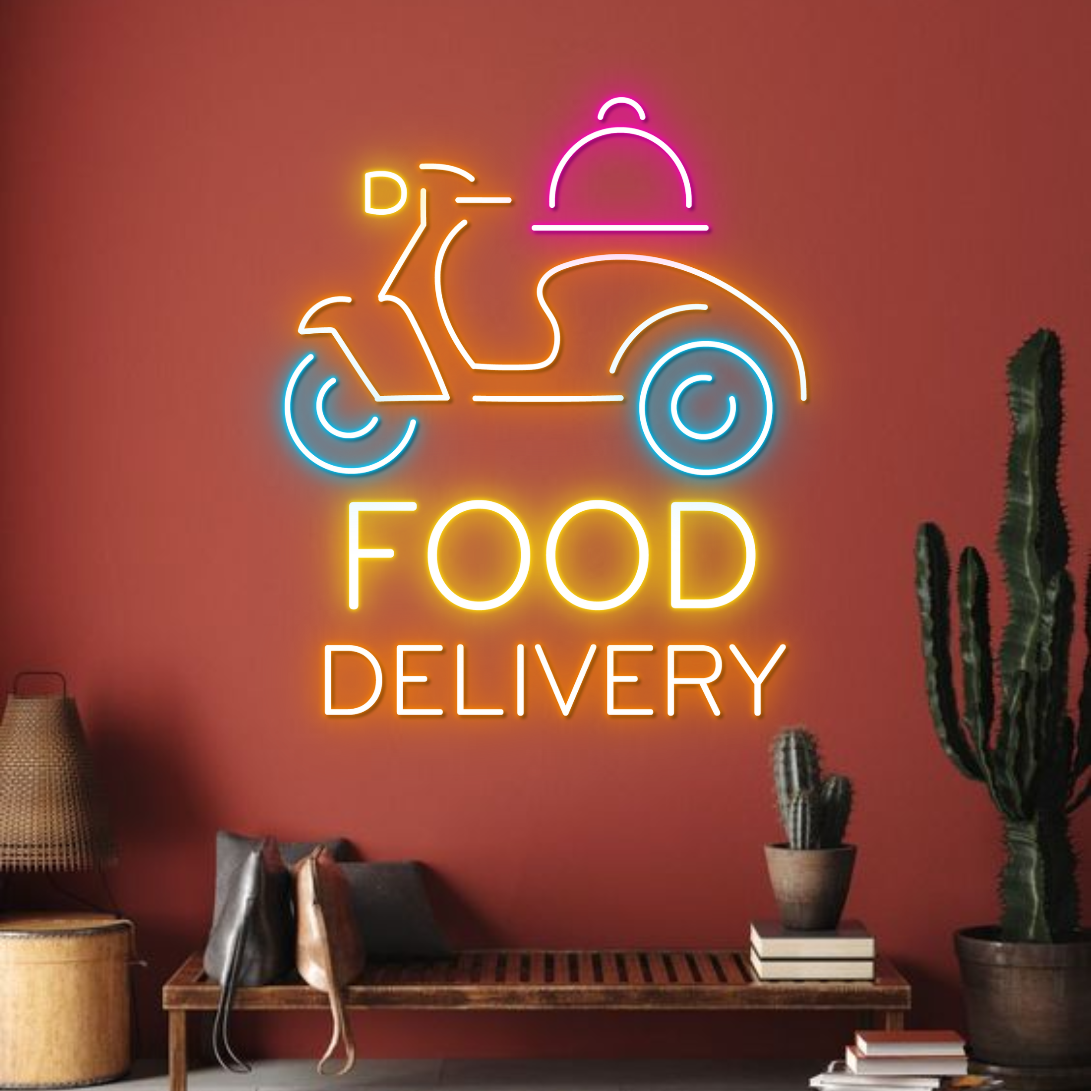 Food Delivery Neon Signs Fast Food Restaurant Decor