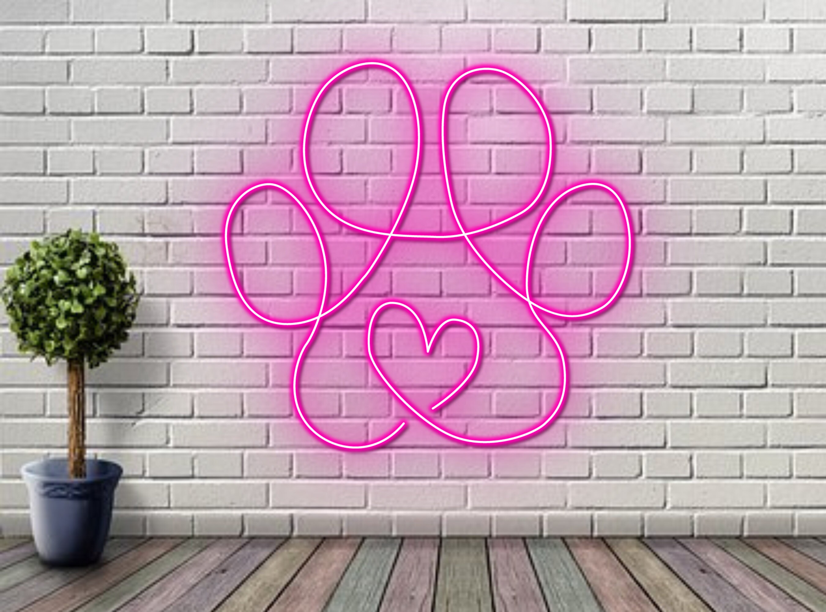 Dog Paw Neon Sign Decor sign